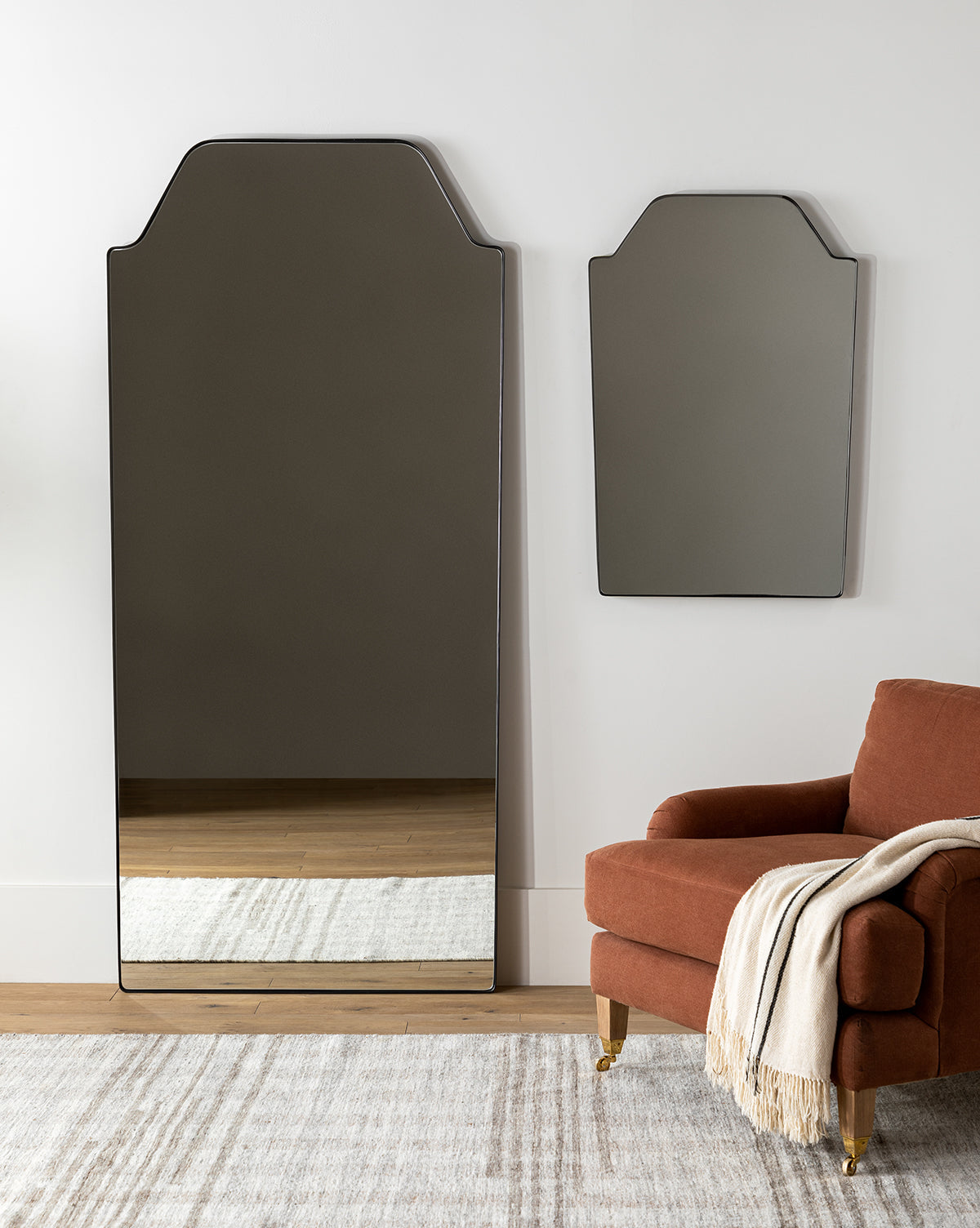 Giselle Floor Mirror  Matte Black Stainless Steel Frame
