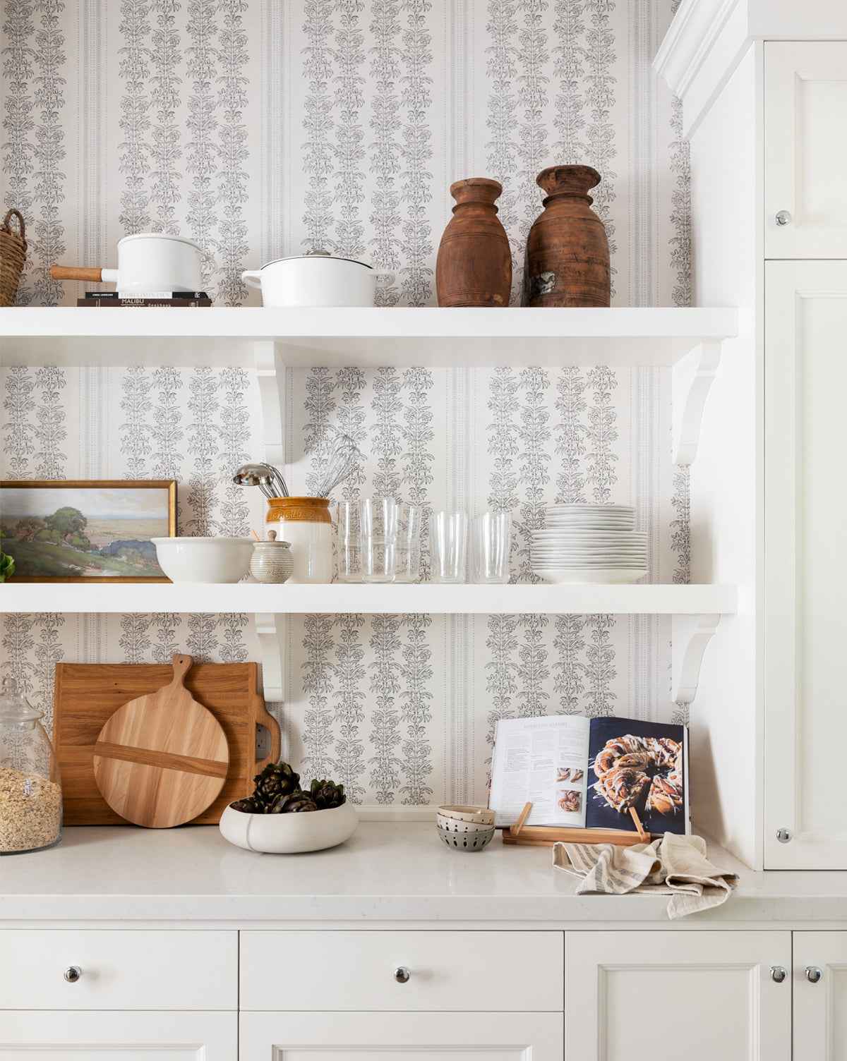 Demi Floral Stripe Wallpaper  High-Quality Matte Paper