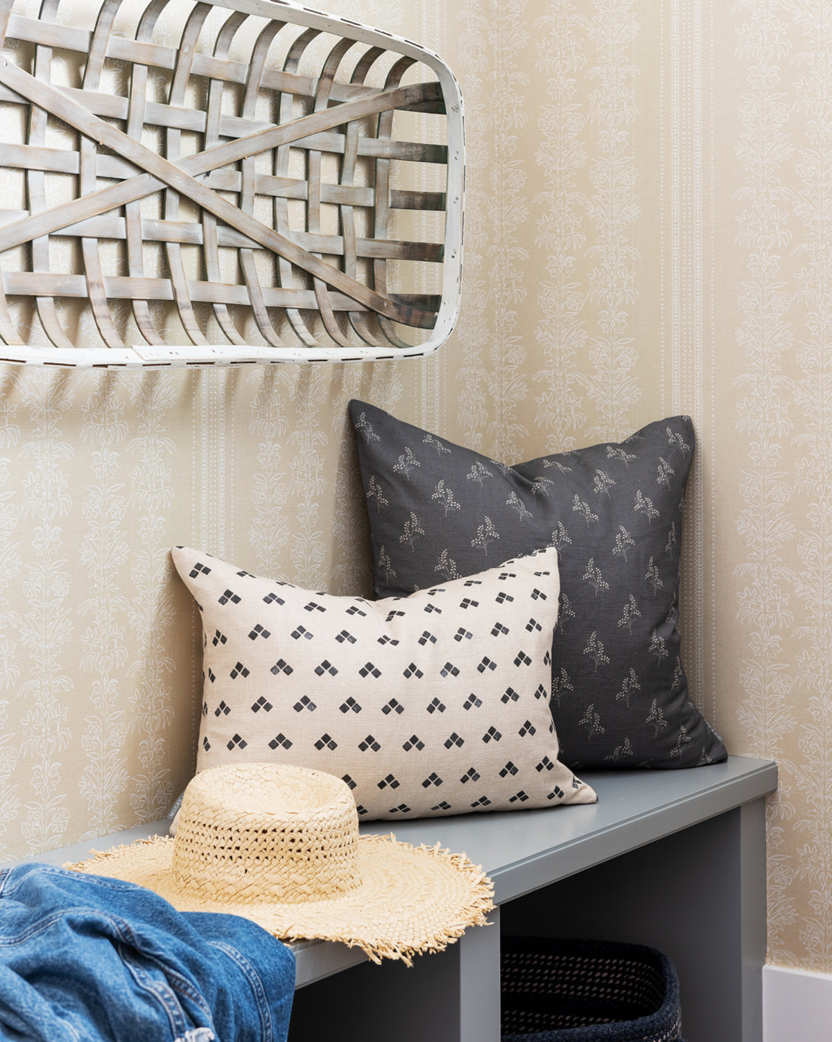 Demi Floral Stripe Wallpaper  High-Quality Matte Paper
