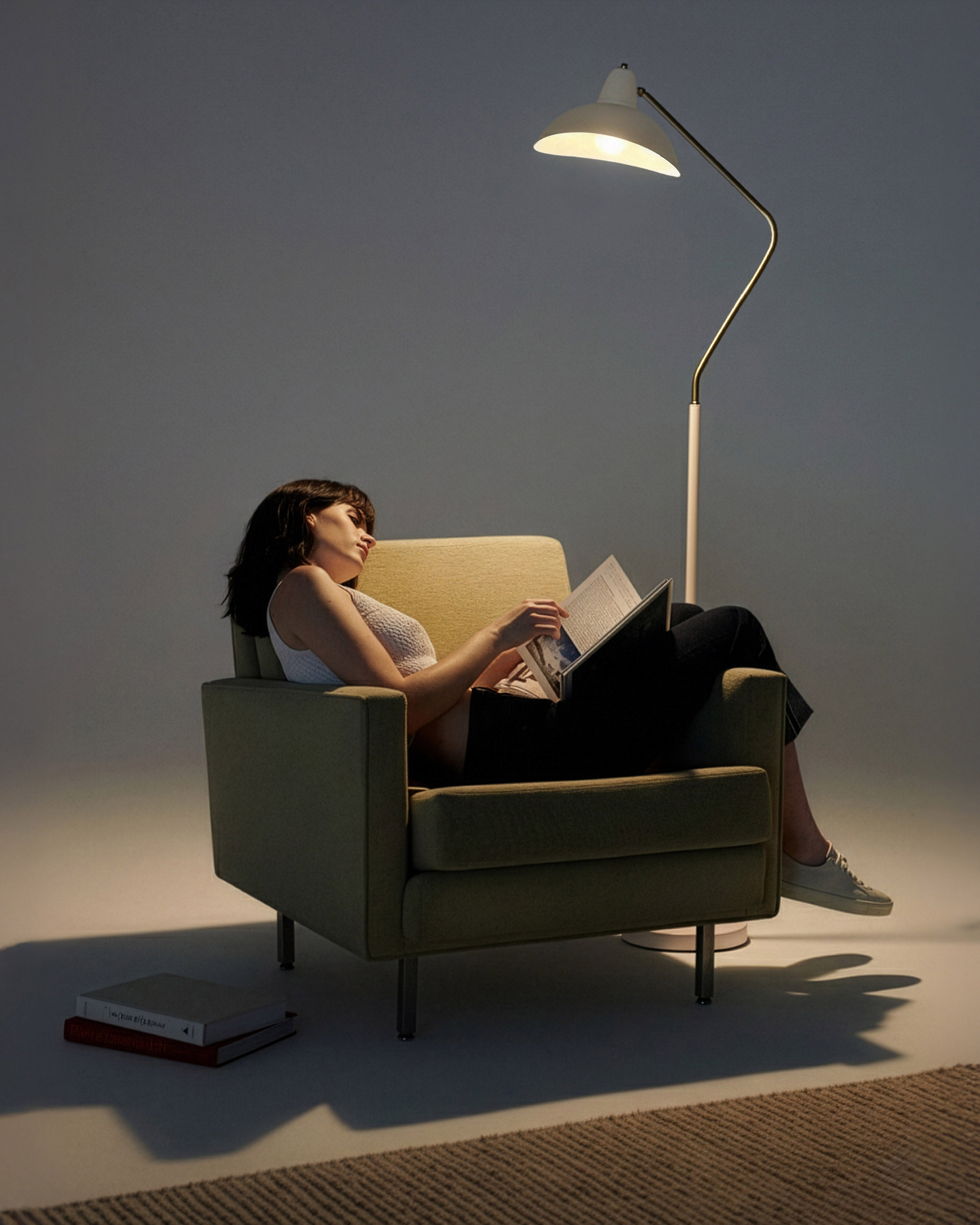 Sleek Swoop Floor Lamp | Asymmetrical Design, LED Bulb