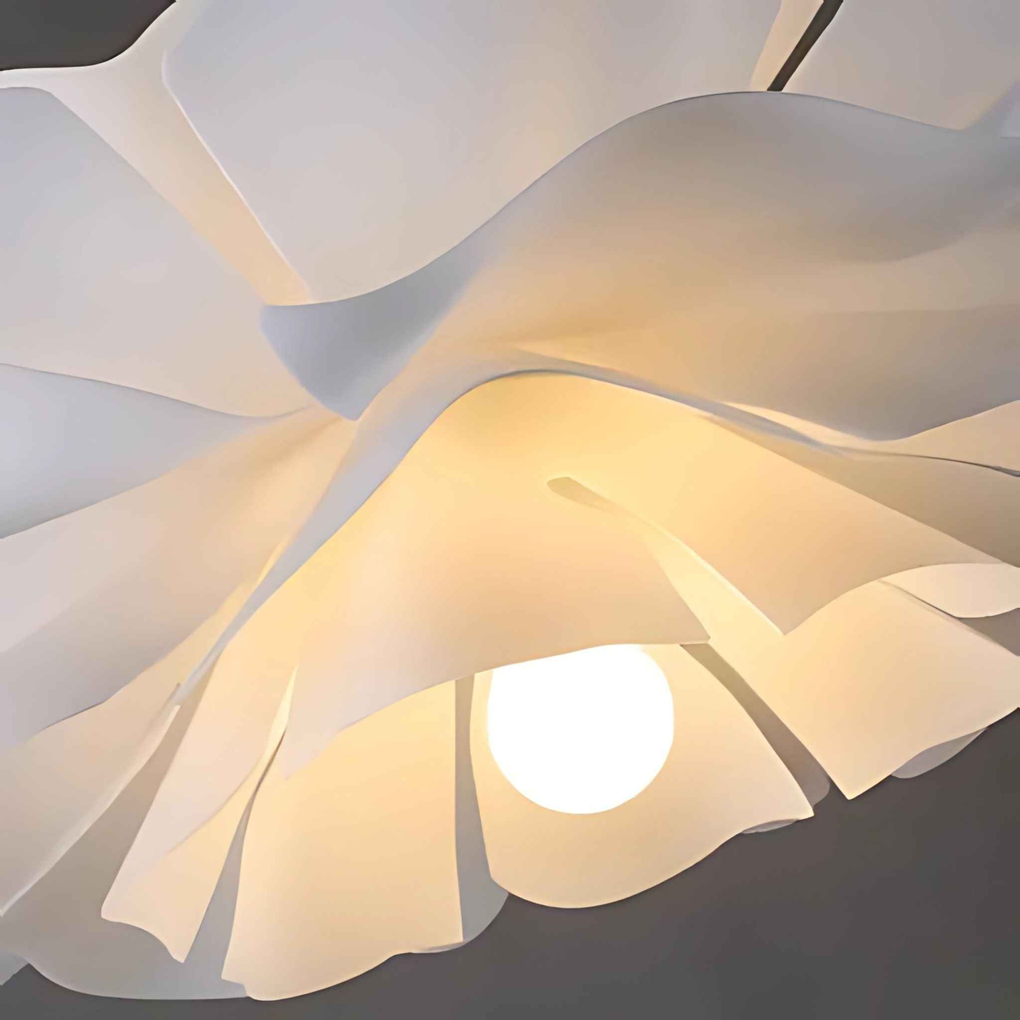 Celeste Pendant Lamp | White Composite with Flowing Leaves