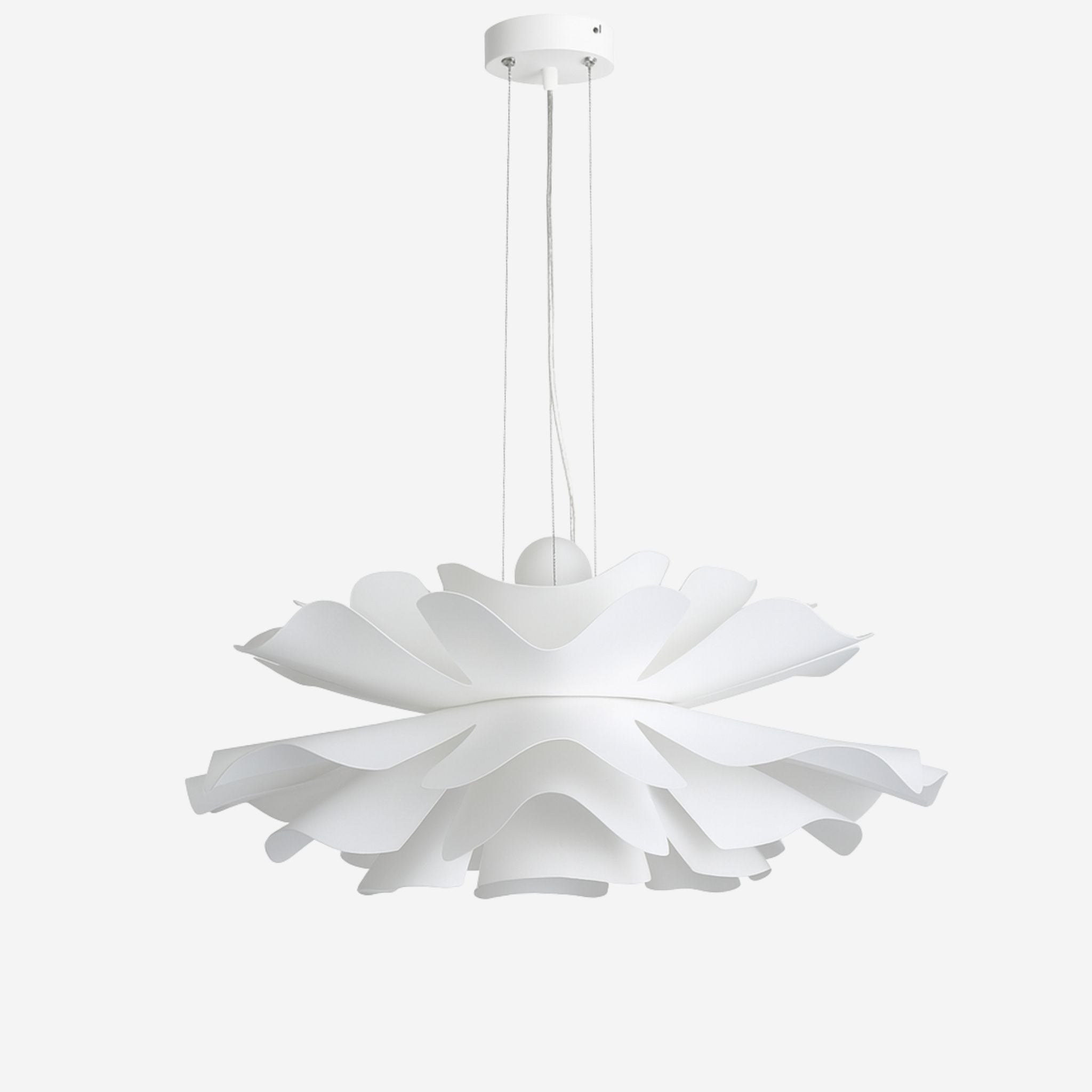 Celeste Pendant Lamp | Ø50 cm, White Composite with Wavy Leaves