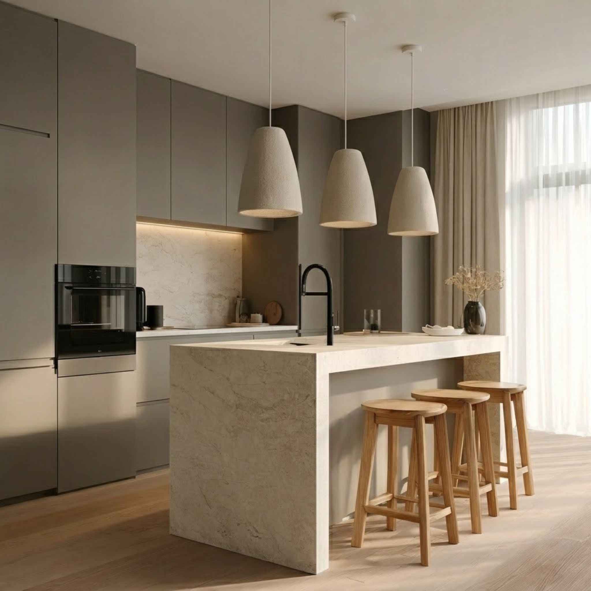 Cielo Pendant Lamp | Sand-Colored, Composite Material