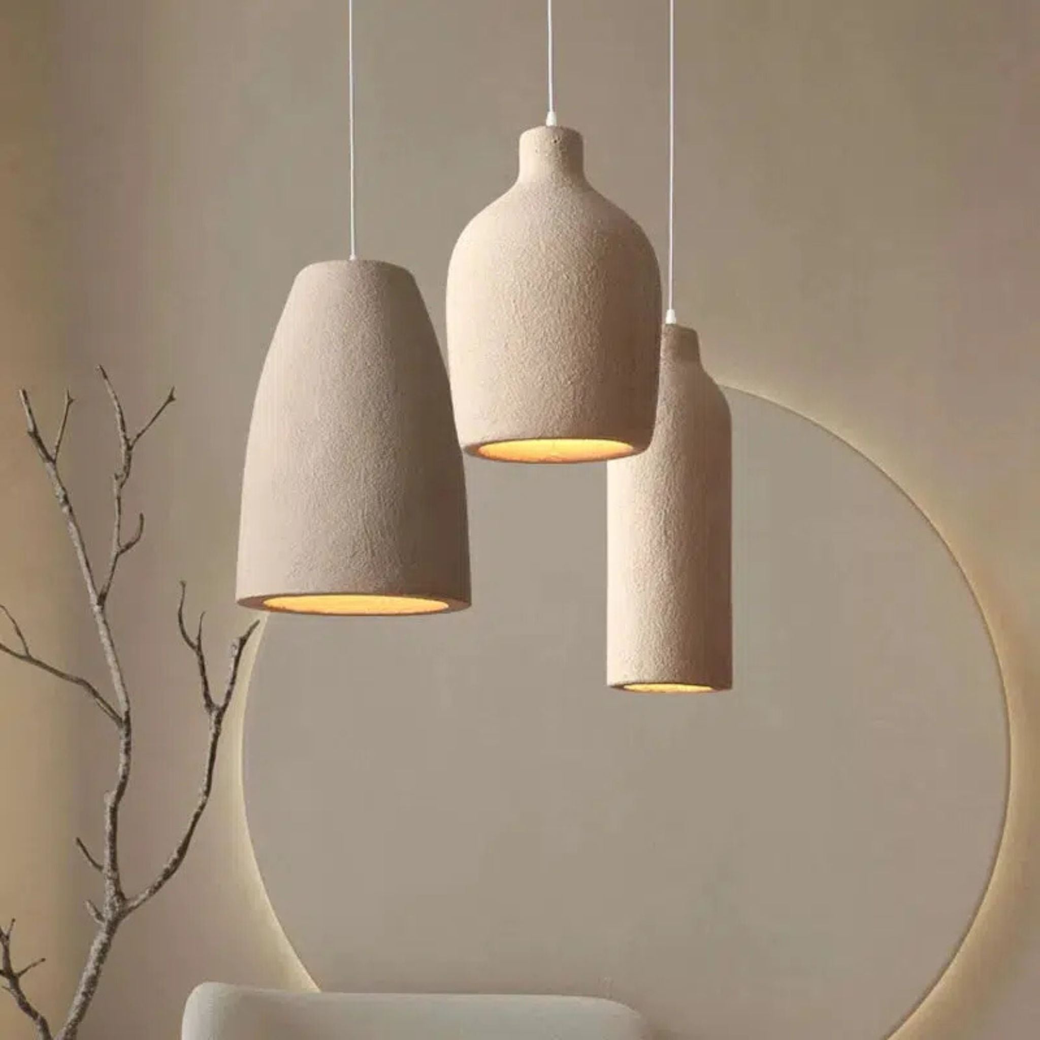 Cielo Pendant Lamp | Sand-Colored, Textured Composite