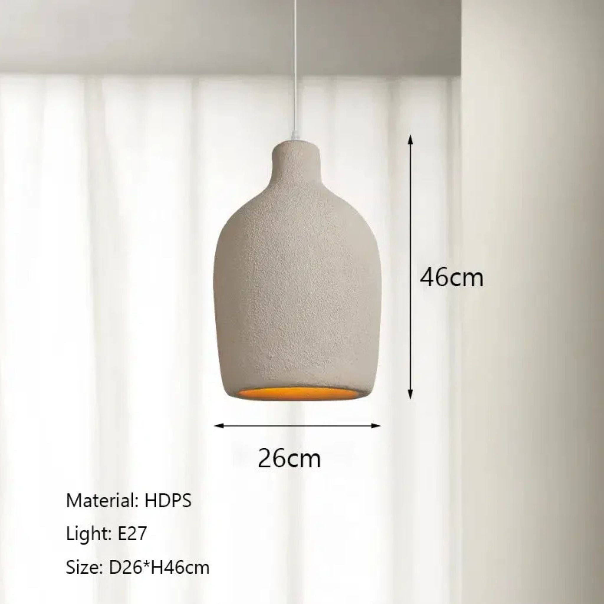 Cirrus Pendant Lamp | Sand Oval Design, Soft Organic Shape
