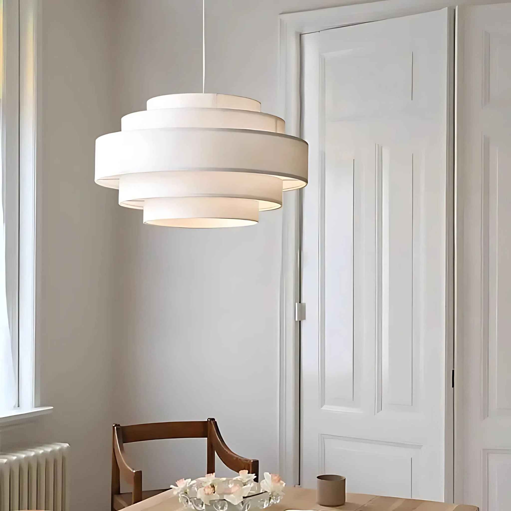 Helix Pendant Lamp | Layered Fabric Design, Soft Diffused Light