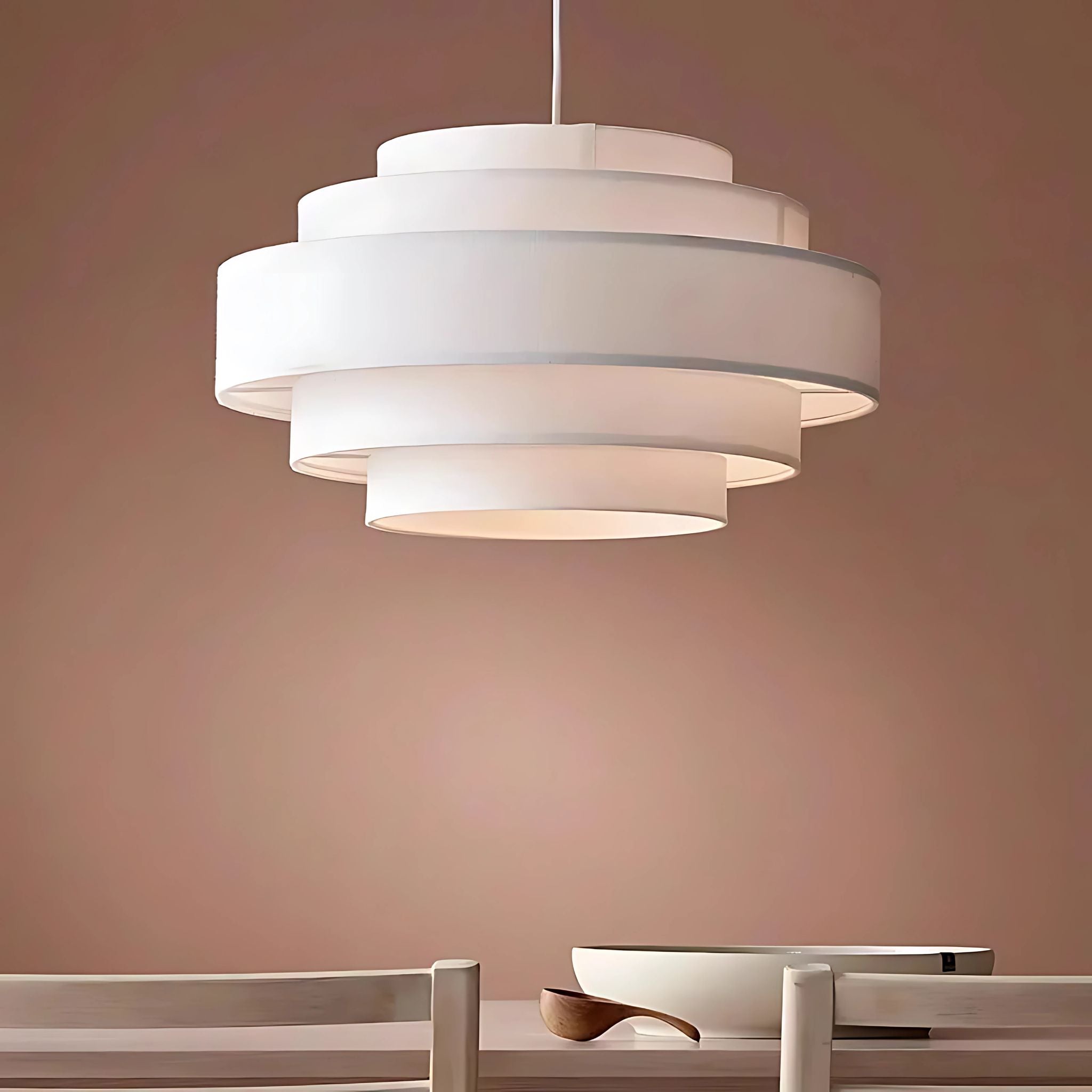 Helix Fabric Pendant Lamp | Layered Design, Soft Diffused Light