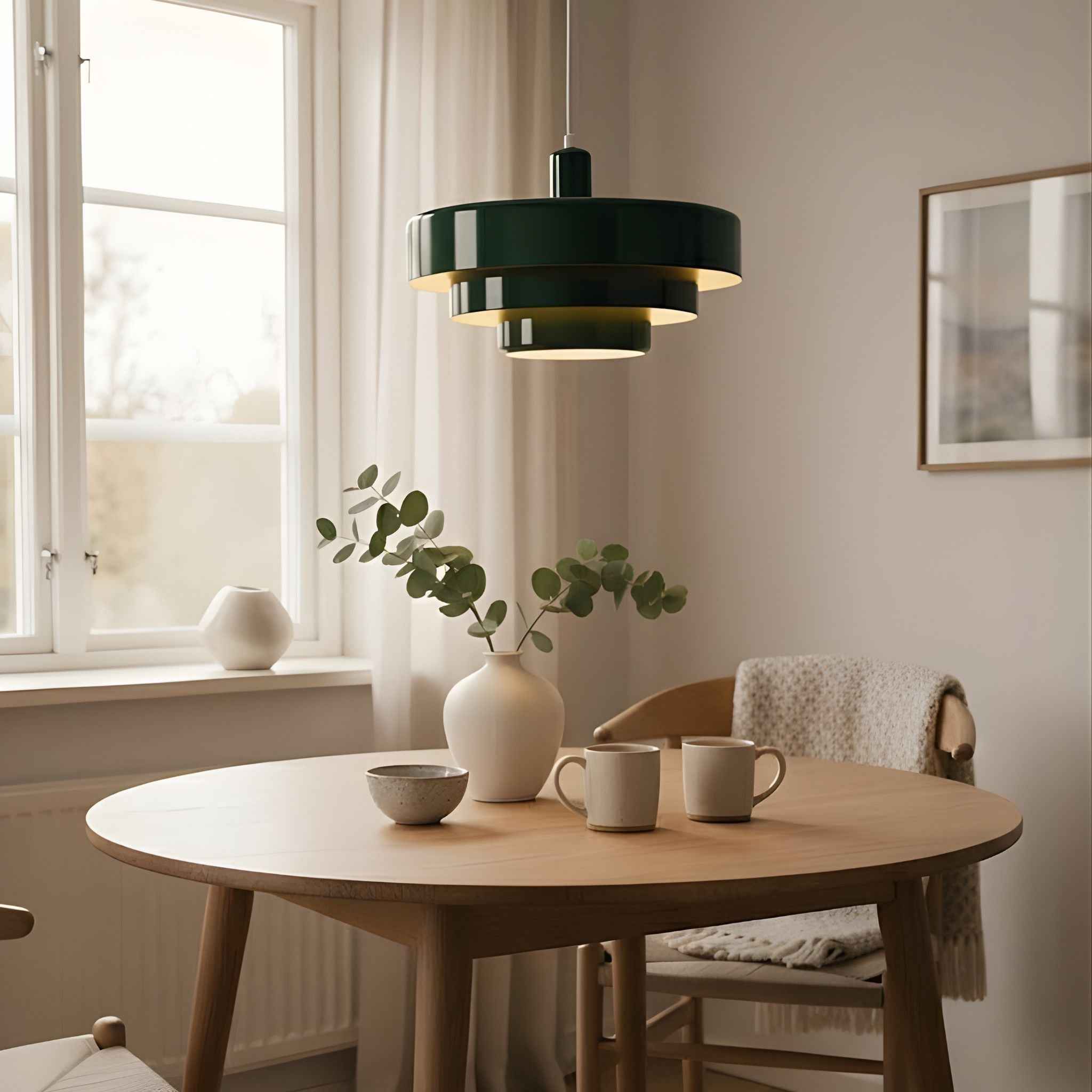 Bello Pendant Lamp | Bauhaus Design, Green Metal Shade Ø35 cm