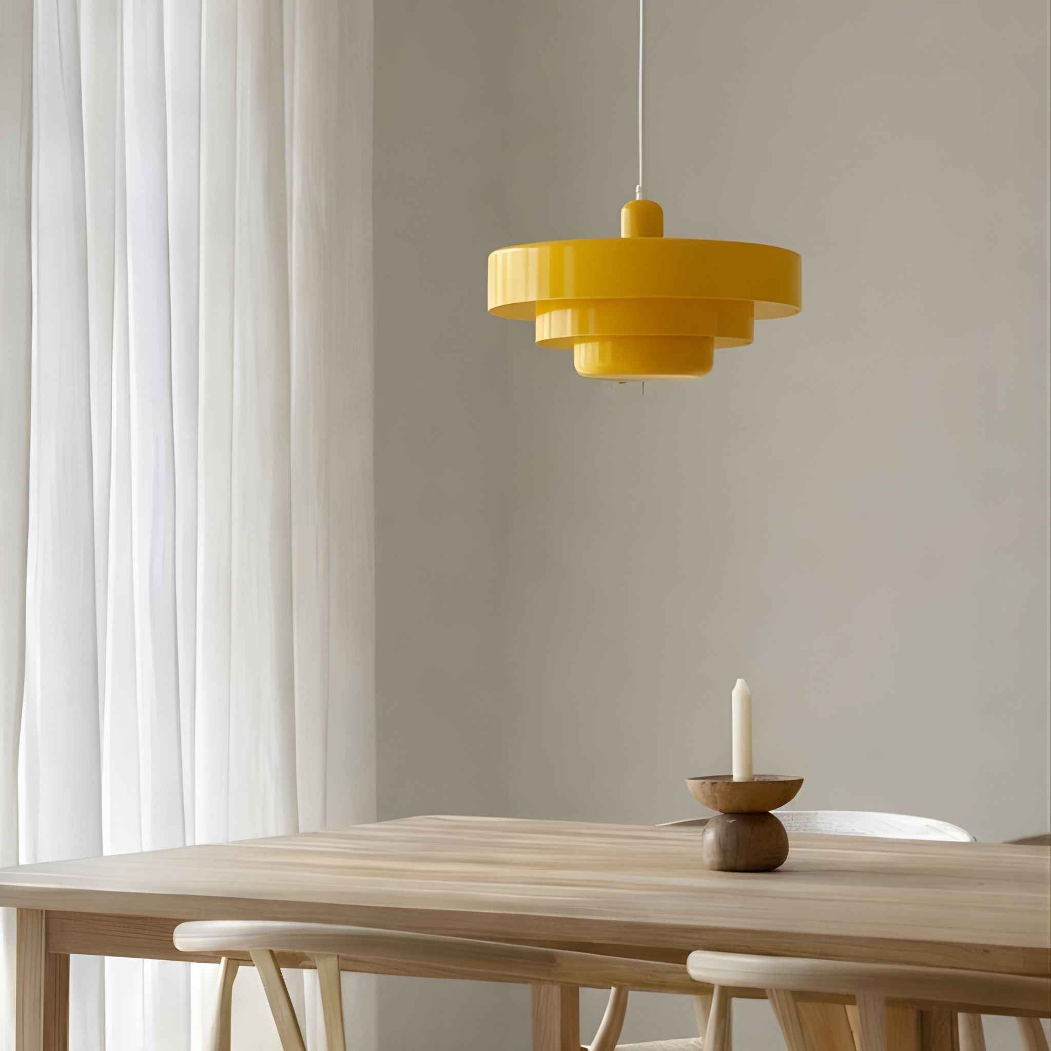 Luma Pendant Lamp | Bauhaus Design, Yellow Metal Shade Ø35 cm