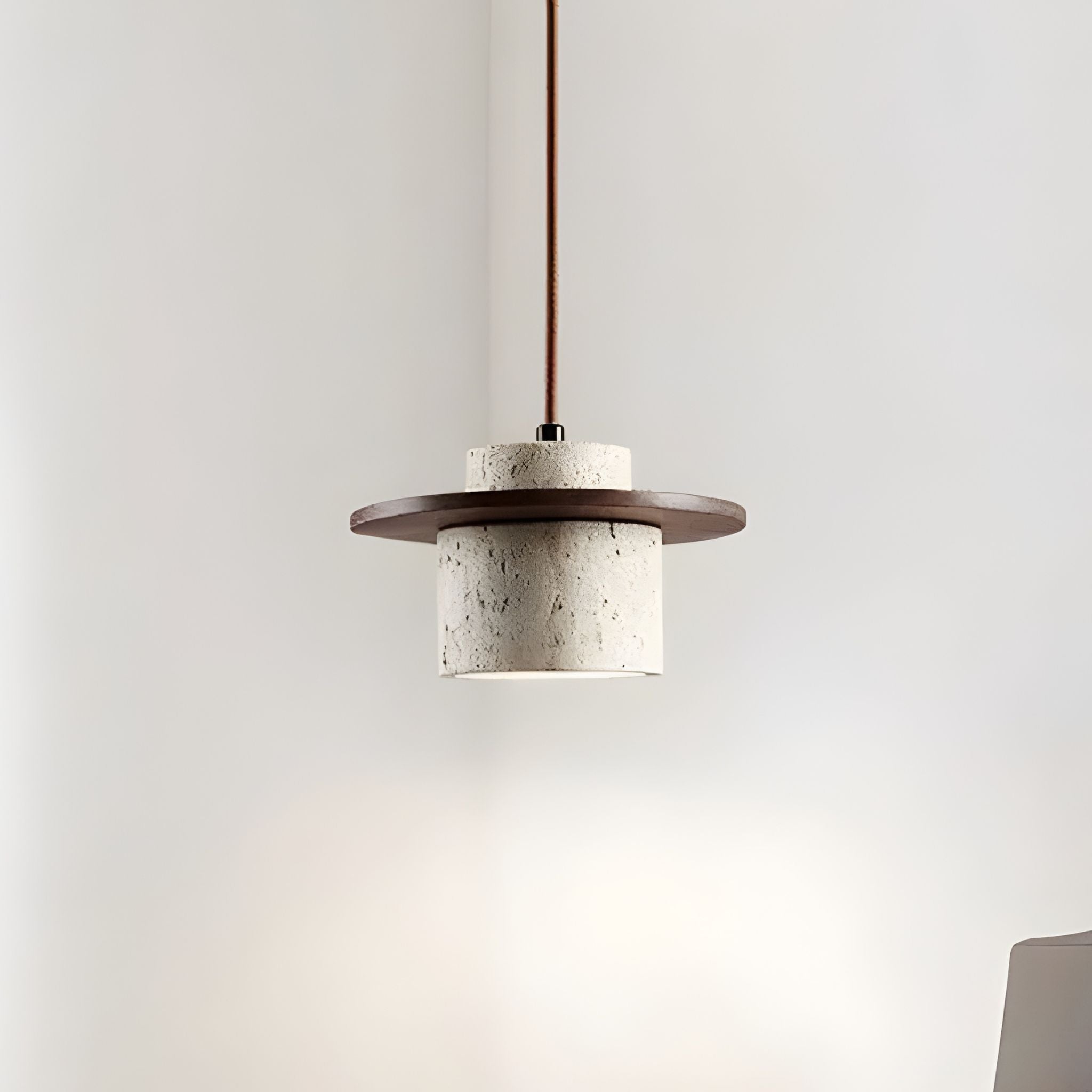 Kairo Pendant Light | Travertine & Wood, Japandi Style