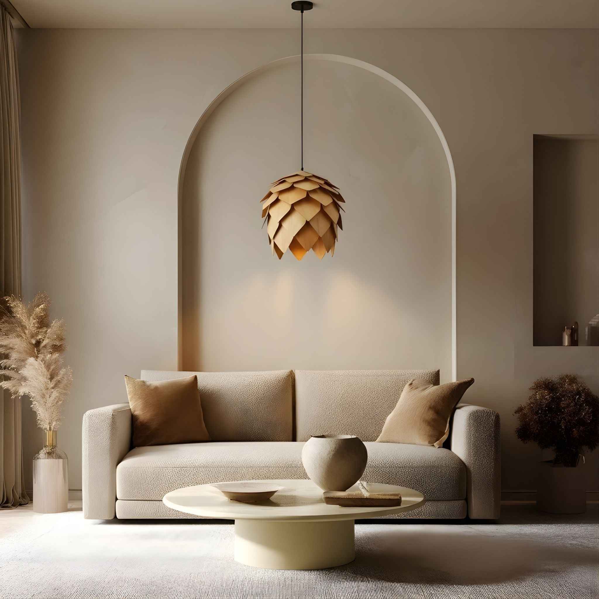 Korra Ceiling Lamp | Light Wood, Cone-Shaped Design