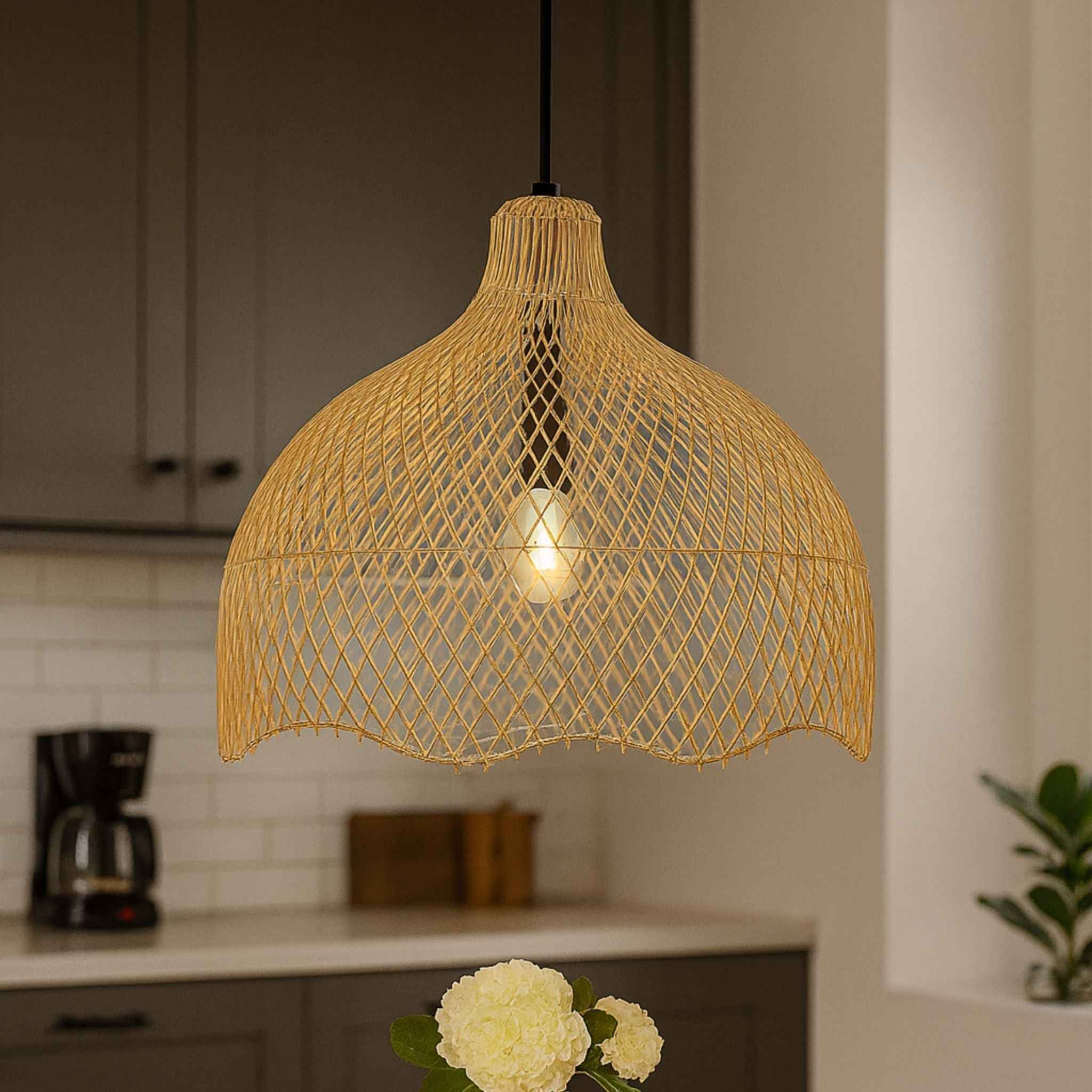 Bela Ceiling Lamp | Woven Bamboo & Rattan, Ø60 cm