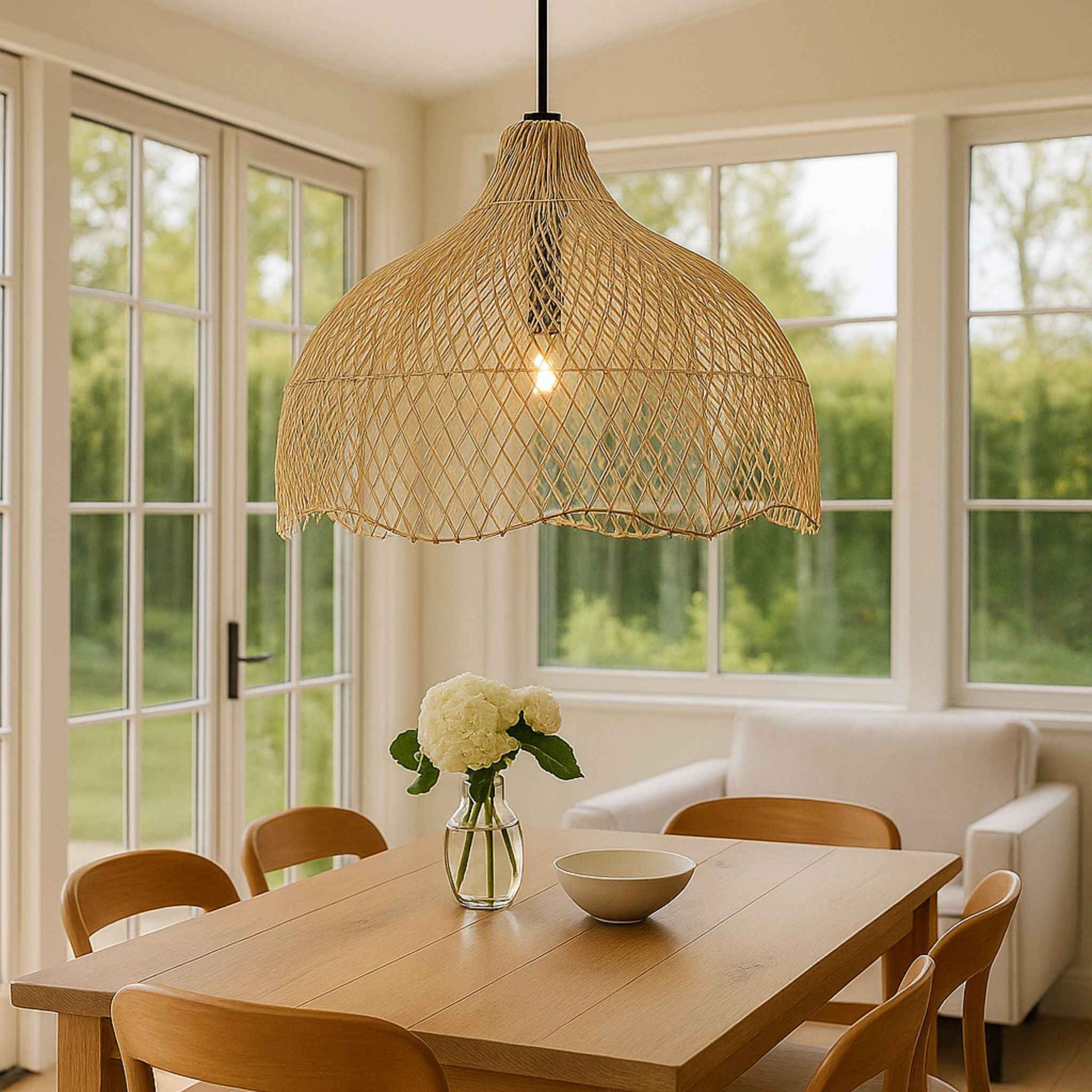 Bela Ceiling Lamp | Woven Bamboo & Rattan, Ø60 cm