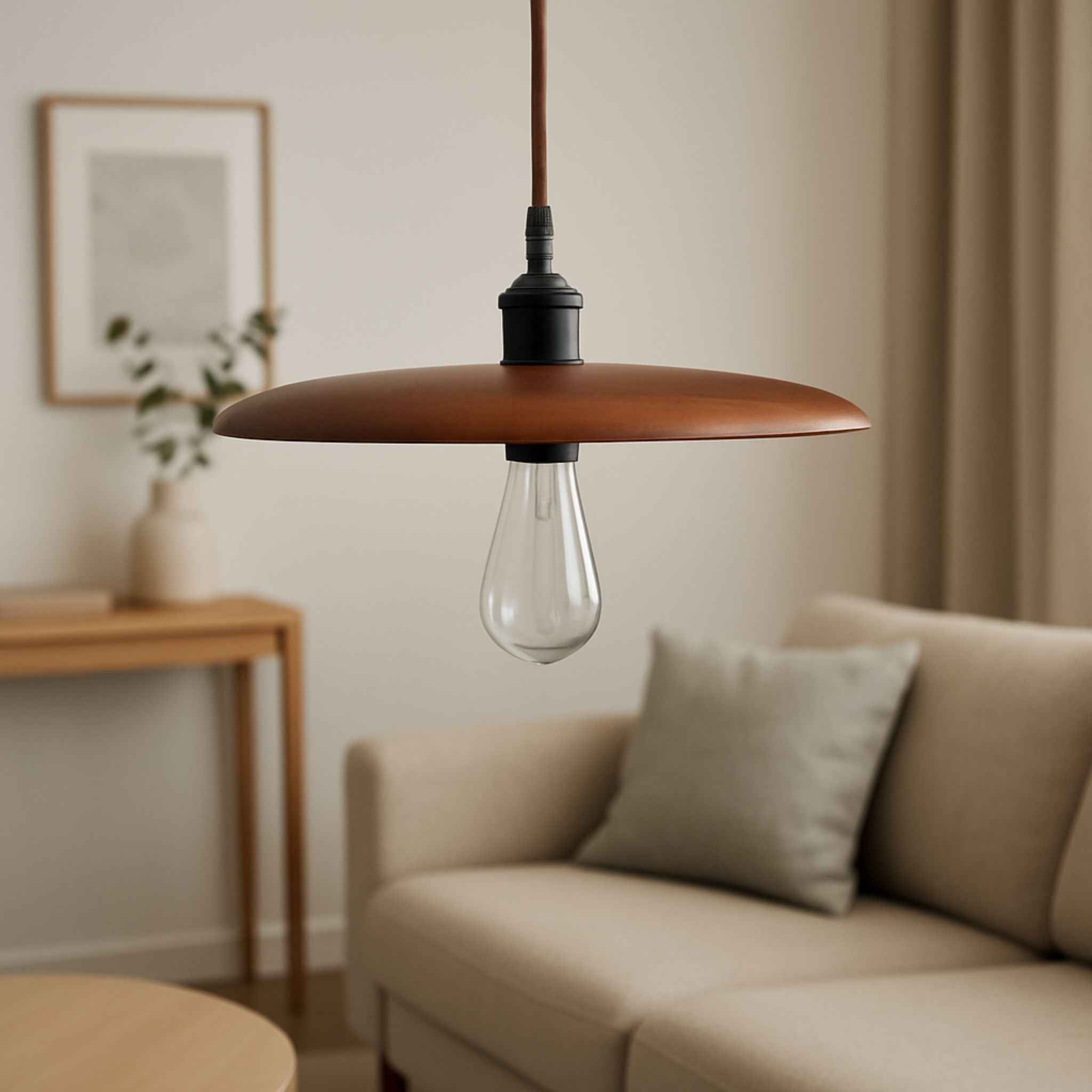 Oren Ceiling Lamp | Solid Oak, Ø35 cm Pendant Light