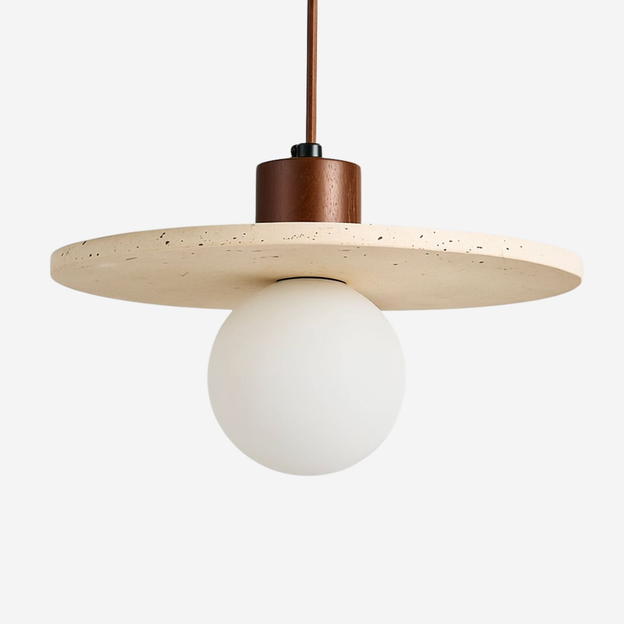 Bela Ceiling Lamp | Japandi Style, Wood & Travertine Design
