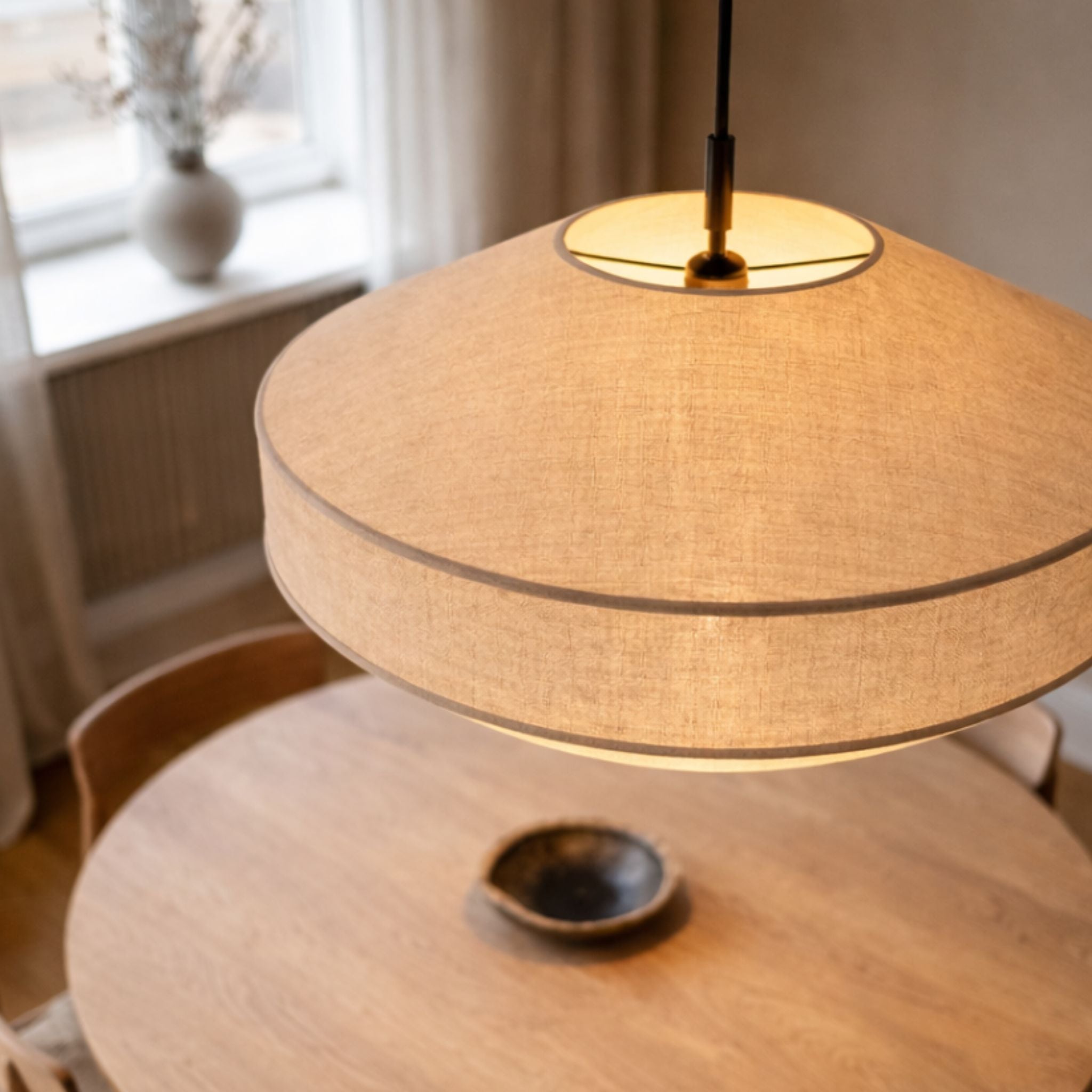 Bela Pagoda Ceiling Lamp | Ø60 cm, Beige Textile Shade