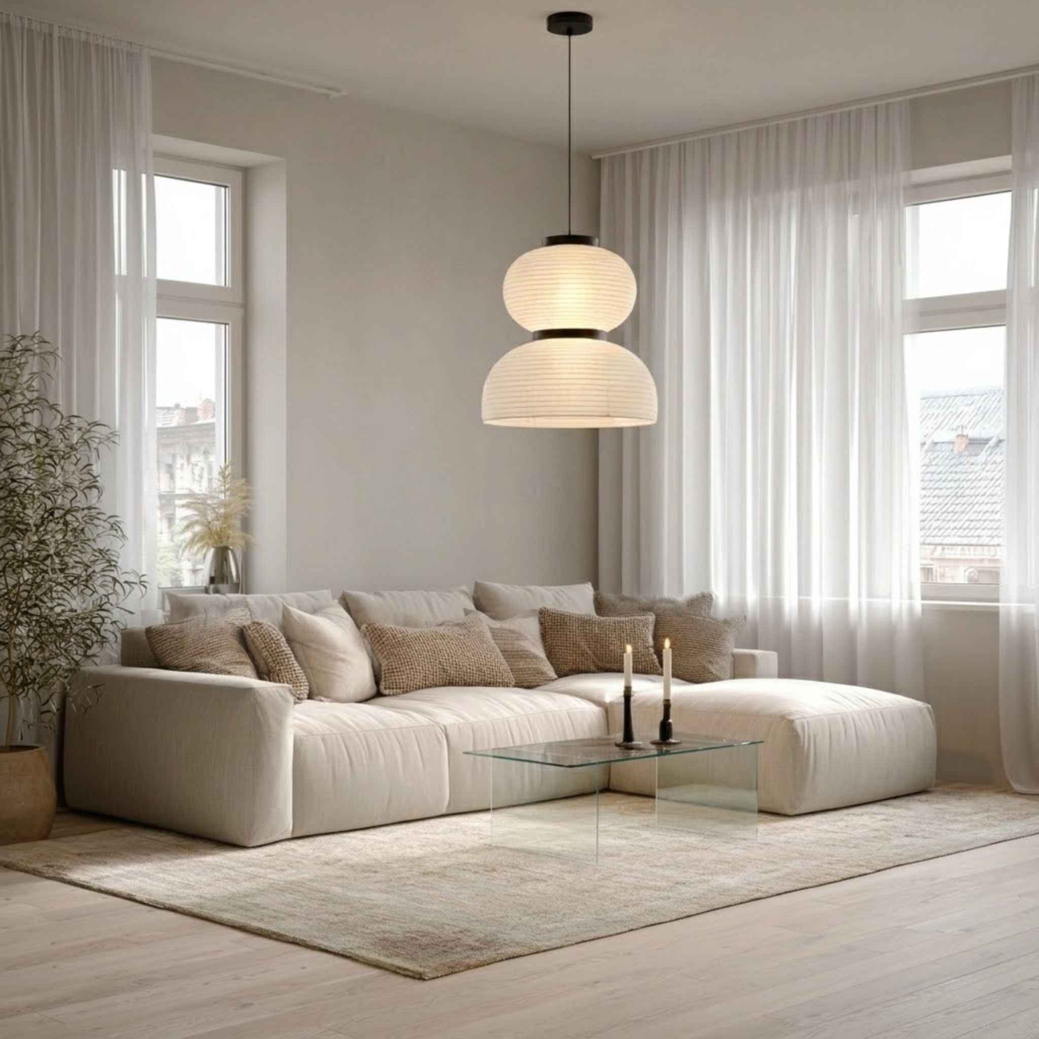 Polo Ceiling Lamp | Cocoon Material, Soft Diffused Light