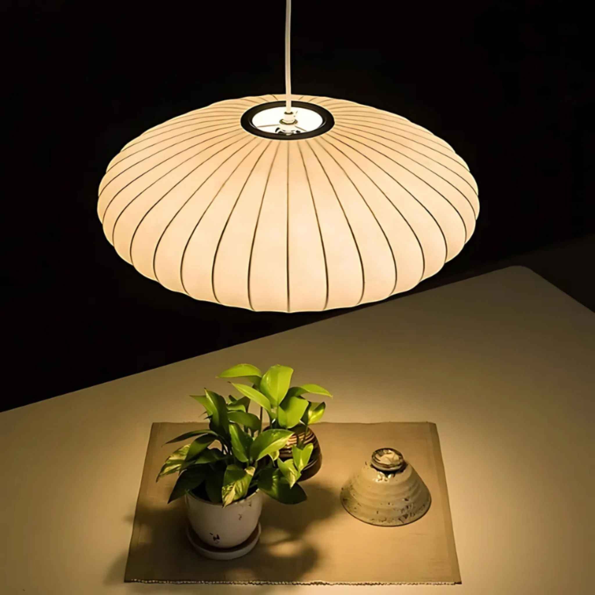 Bela Pendant Lamp | White Cocoon Material, Ø50 cm