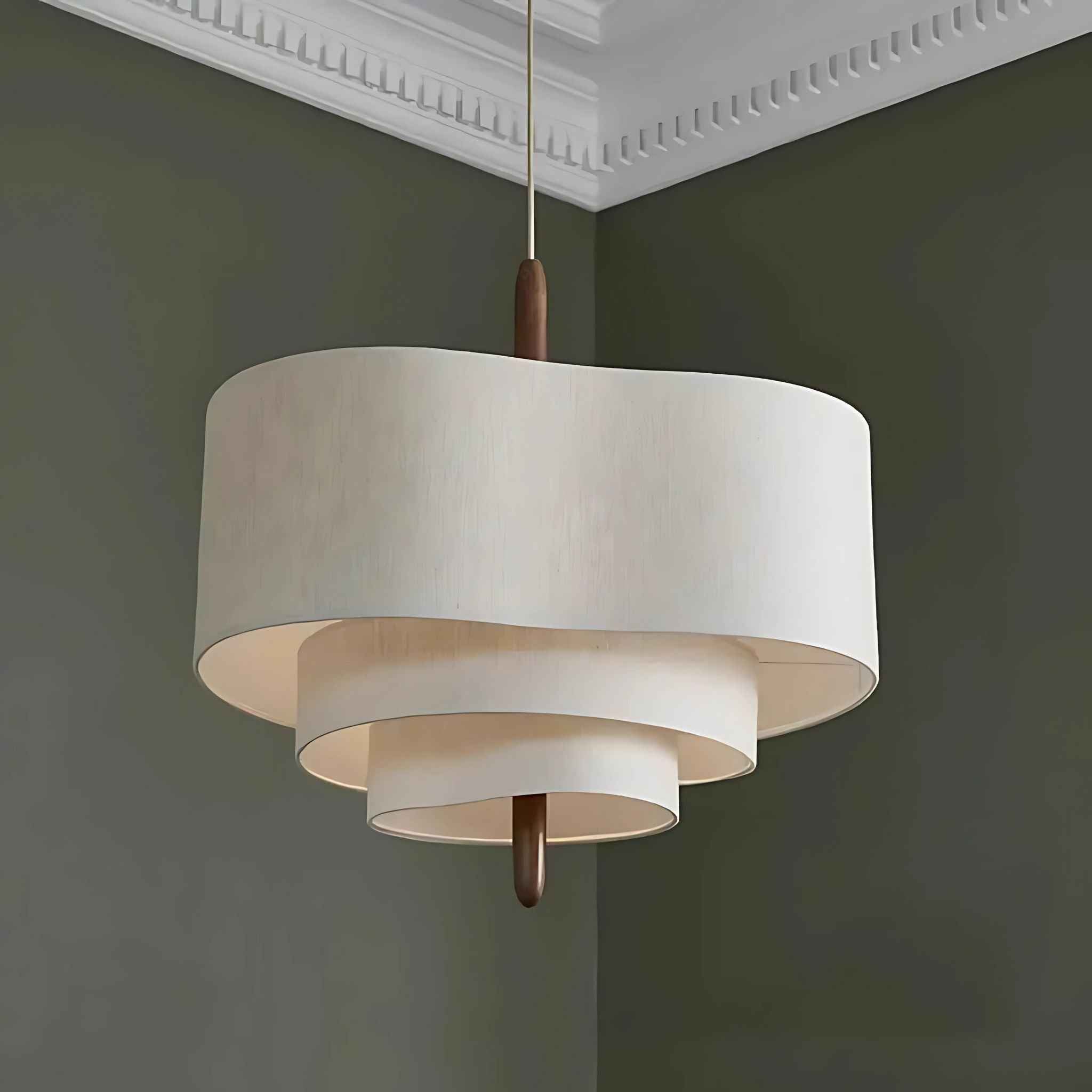 Bello Ceiling Lamp | Beige Fabric, Wooden Details