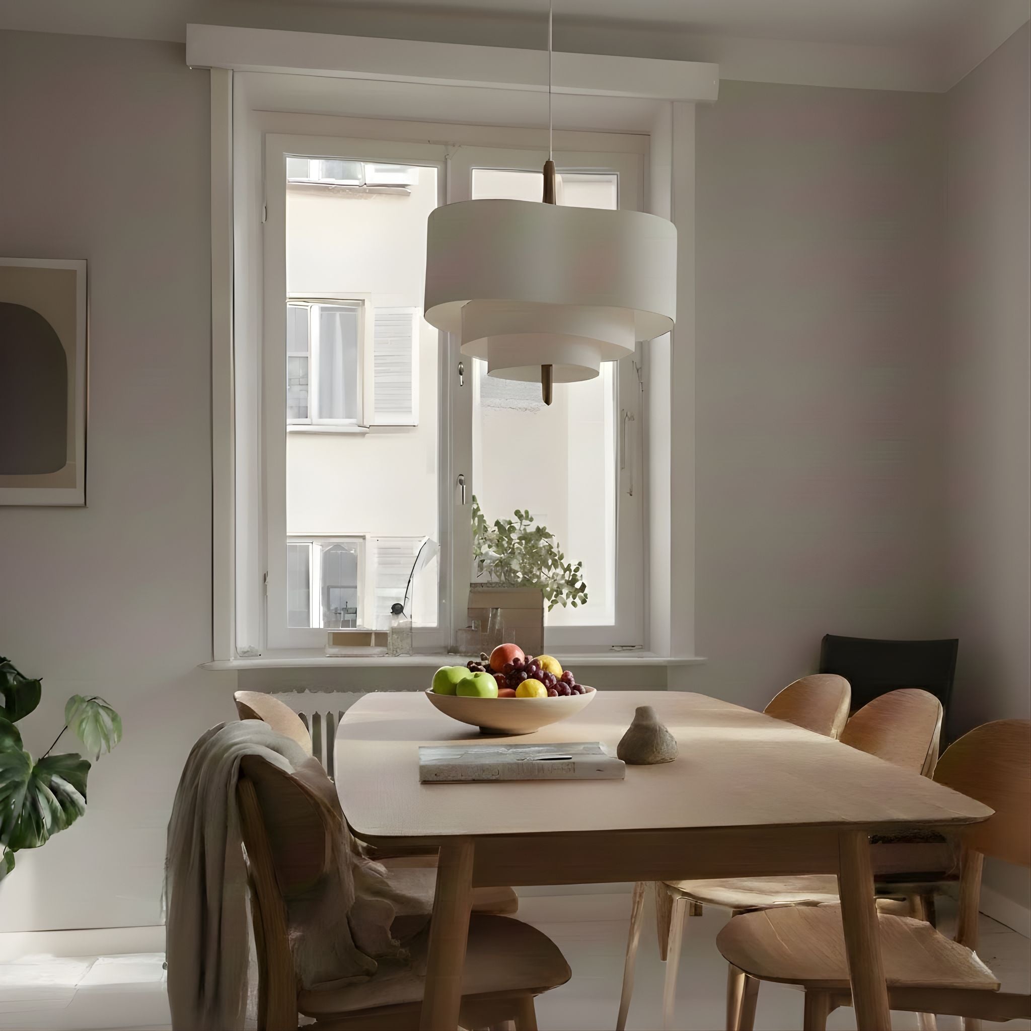 Bello Ceiling Lamp | Beige Fabric, Wooden Details