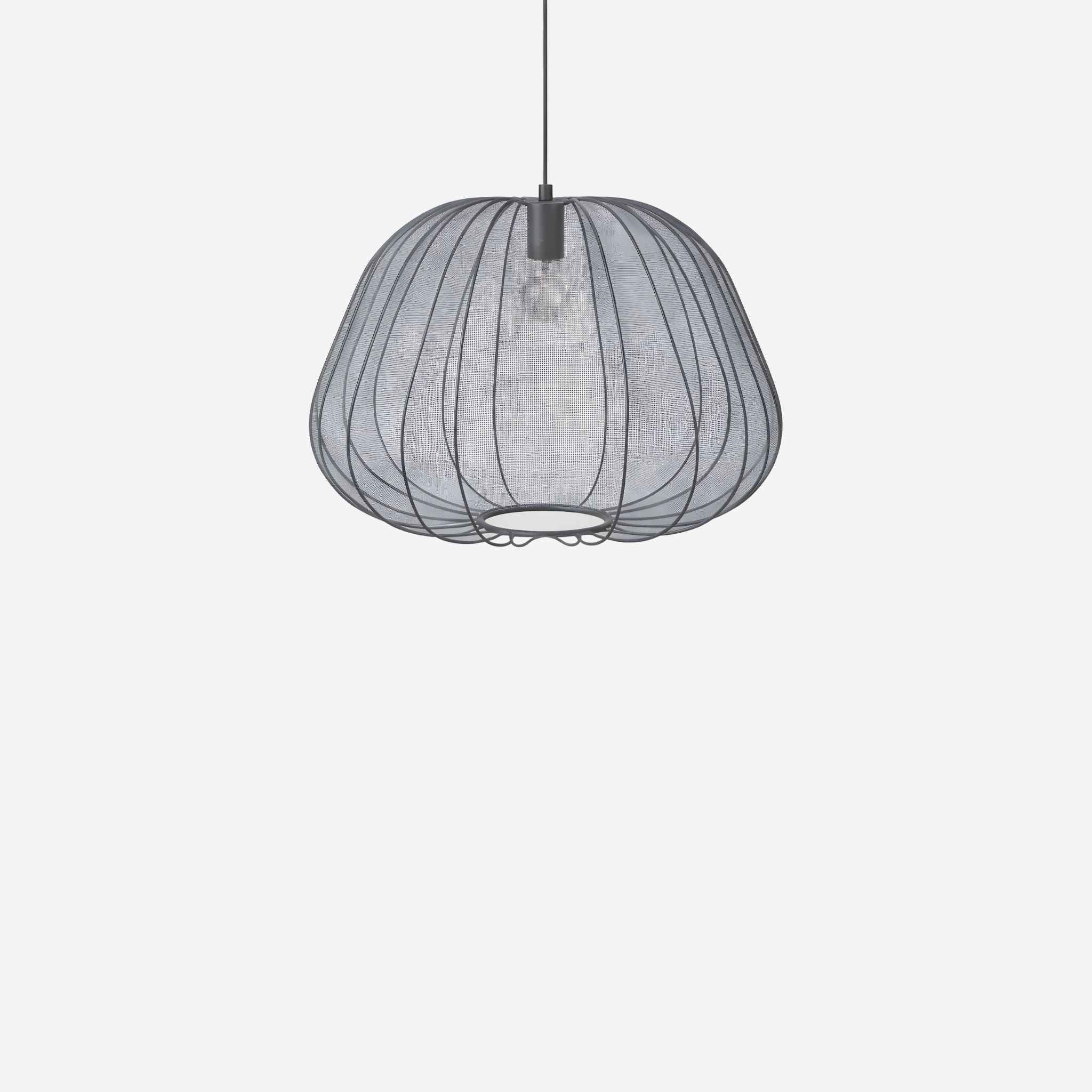 Bello Ceiling Lamp | Flat Design, Sheer Gray Textile, Ø50 cm
