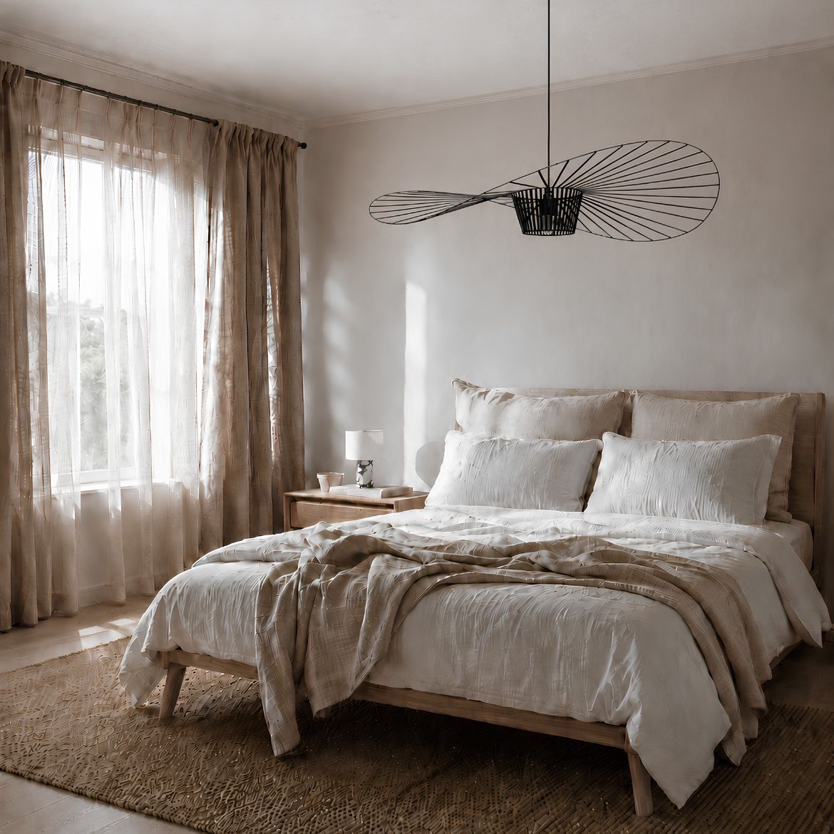 Bello Pendant Lamp | Lightweight Fiber Frame, Sculptural Design