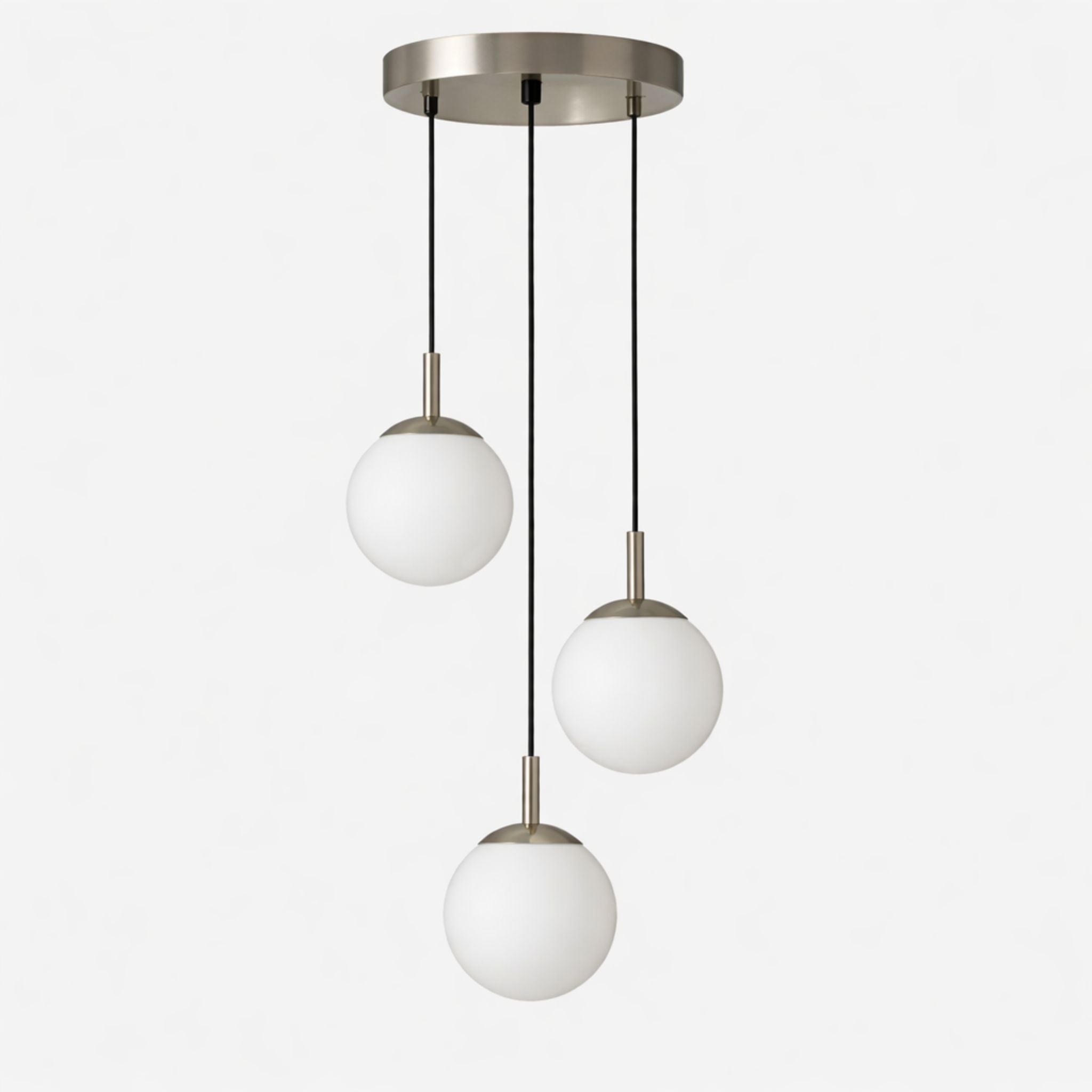 Bello Pendant Lamp | Chrome Finish, 3 Glass Shades