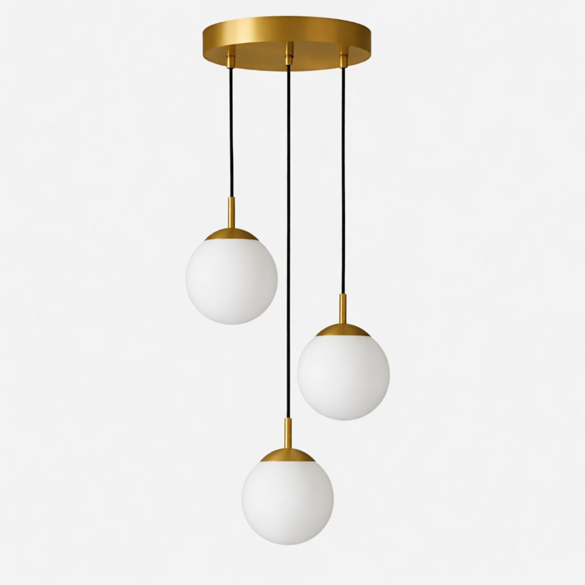 Belo Ceiling Lamp | Brass Pendant with 3 Glass Globes