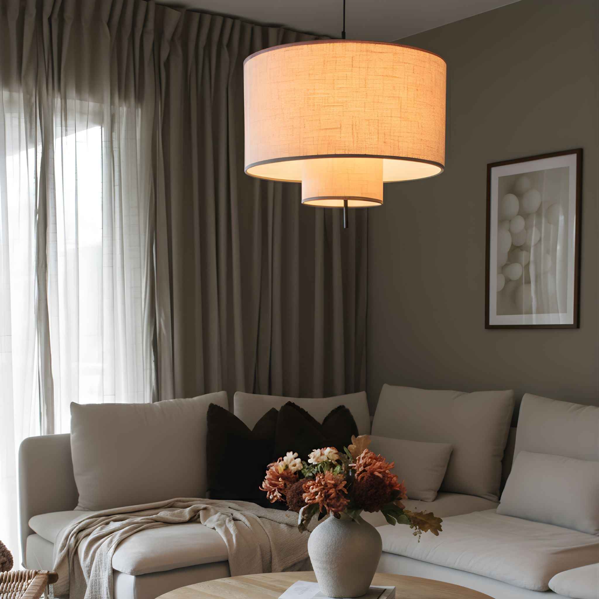 Bello Ceiling Lamp | Ø50 cm Textured Shade, Modern Design