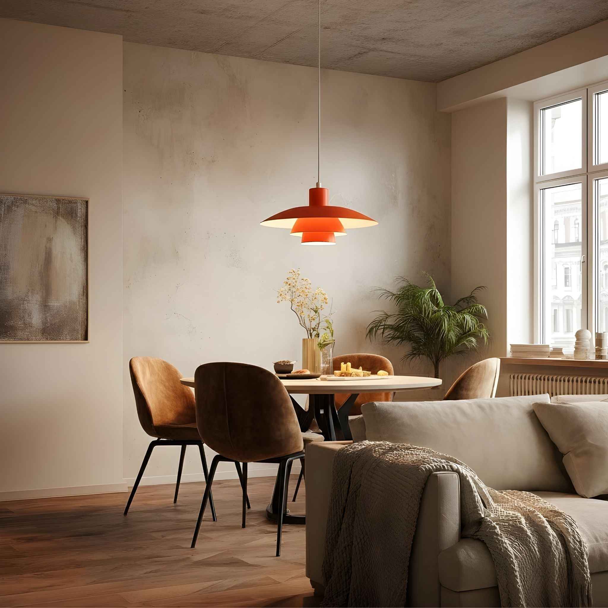Boro Ceiling Lamp | Danish Design, Orange Ø37 cm