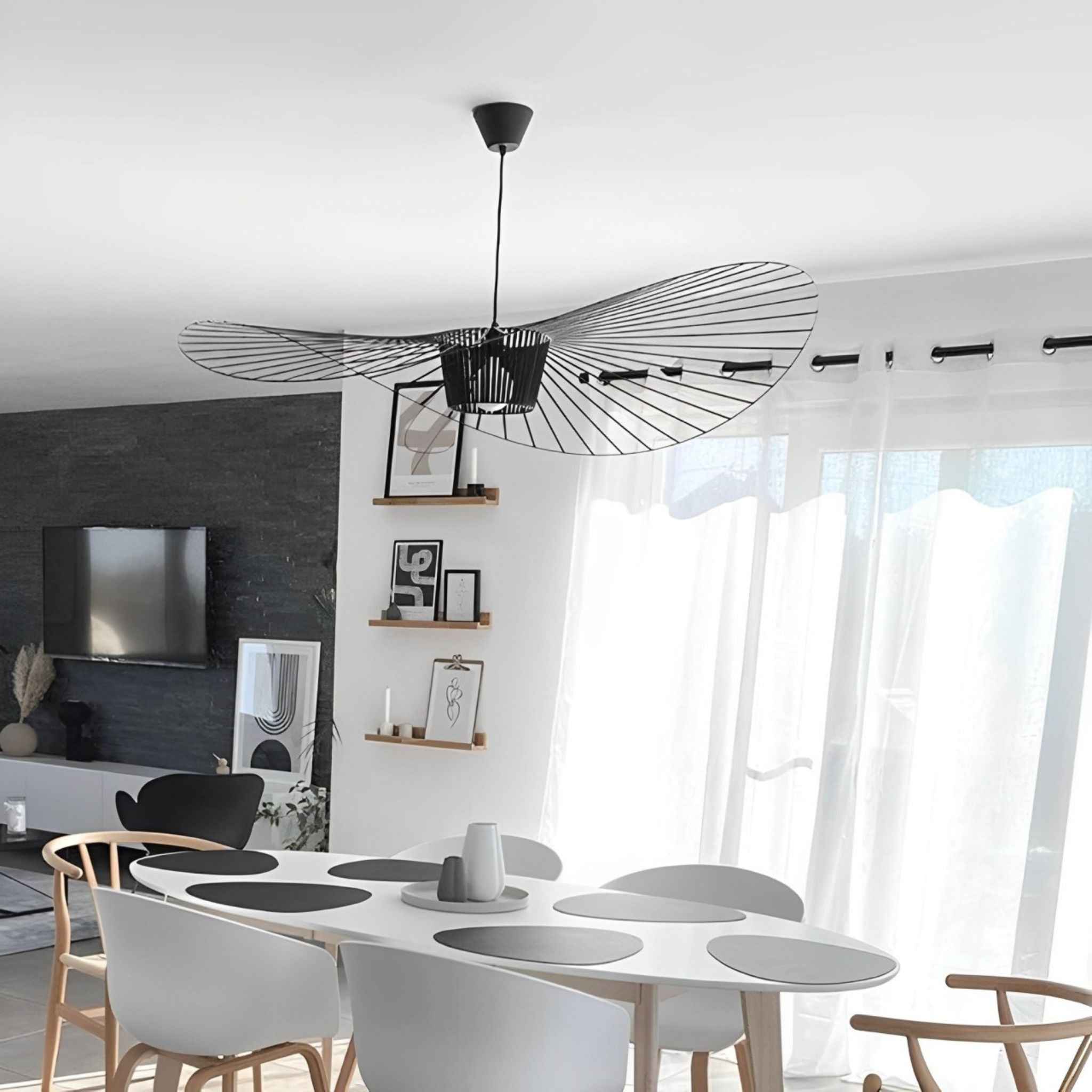 Bello Pendant Lamp | Lightweight Fiber Frame, Sculptural Design