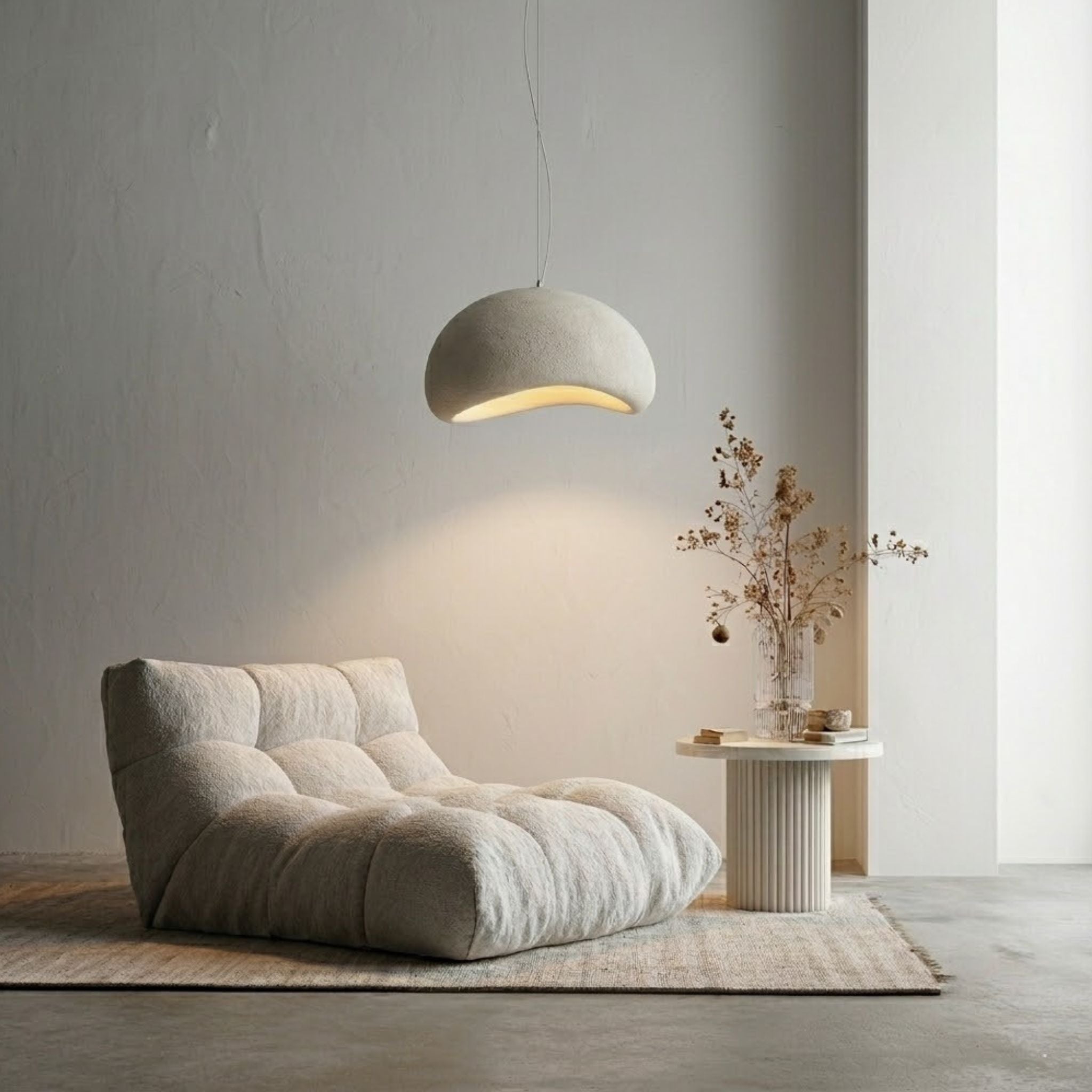 Bento Arch Ceiling Lamp | Sleek Japandi Design, Matte White Finish