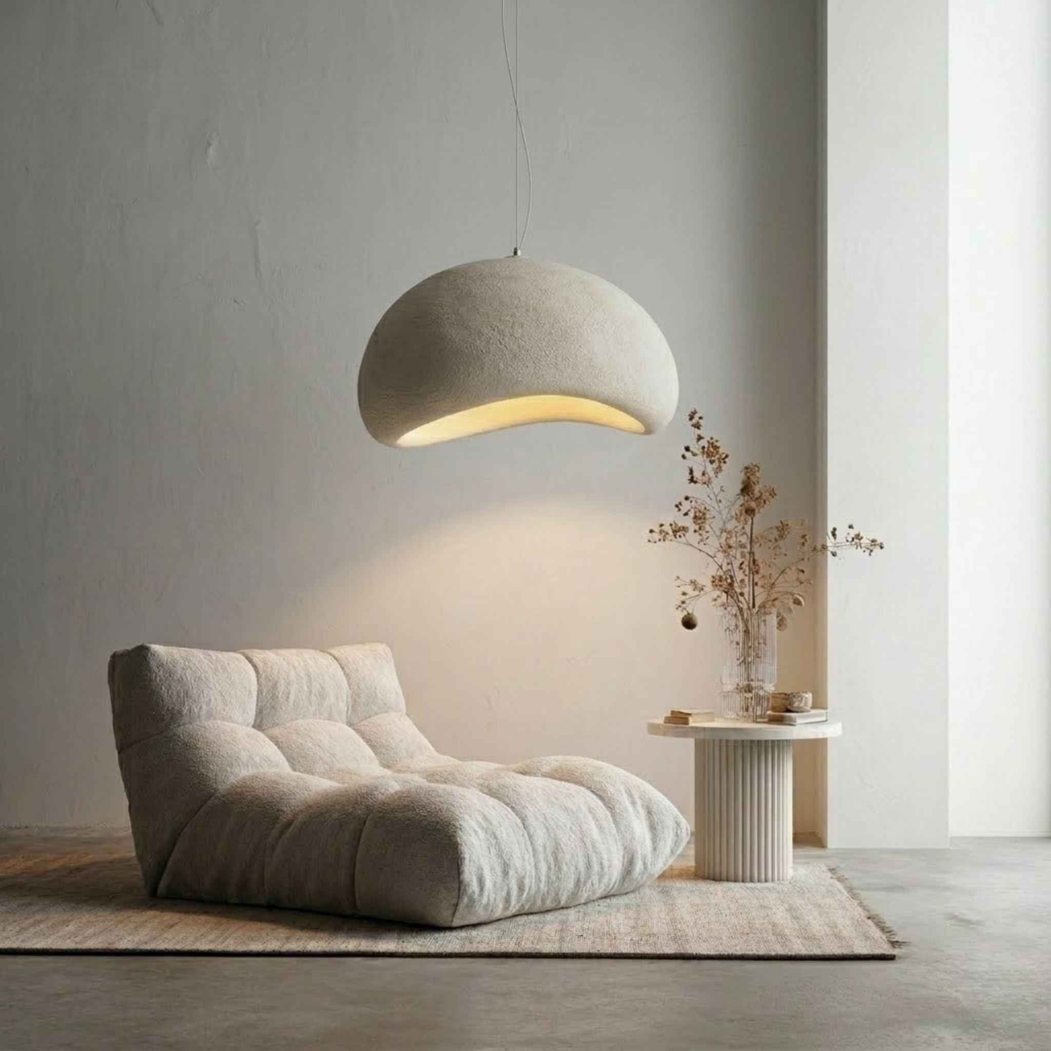 Bento Arch Ceiling Lamp | Sleek Japandi Design, Matte White Finish