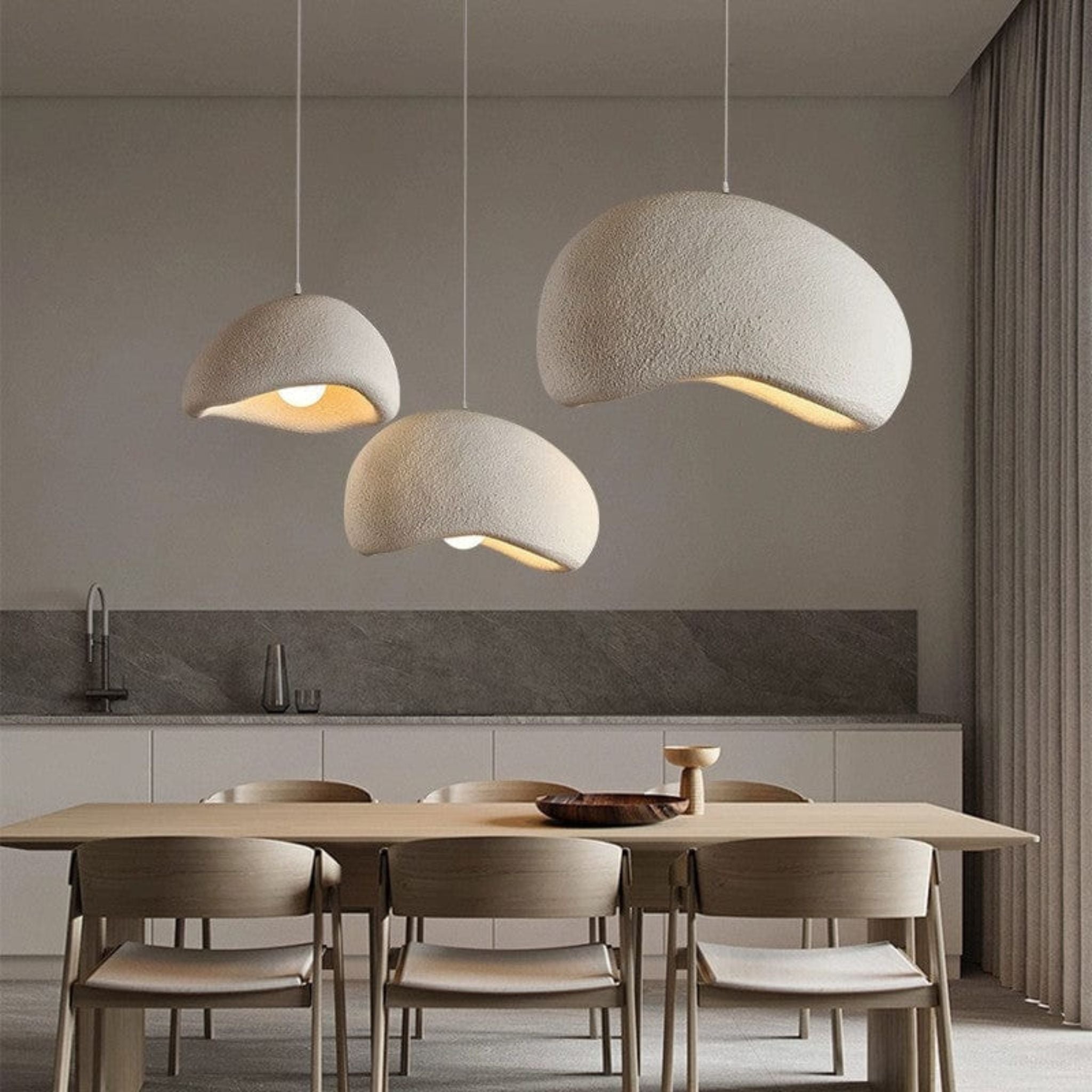 Bela Arch Ceiling Lamp | Japandi Design, Matte White Finish