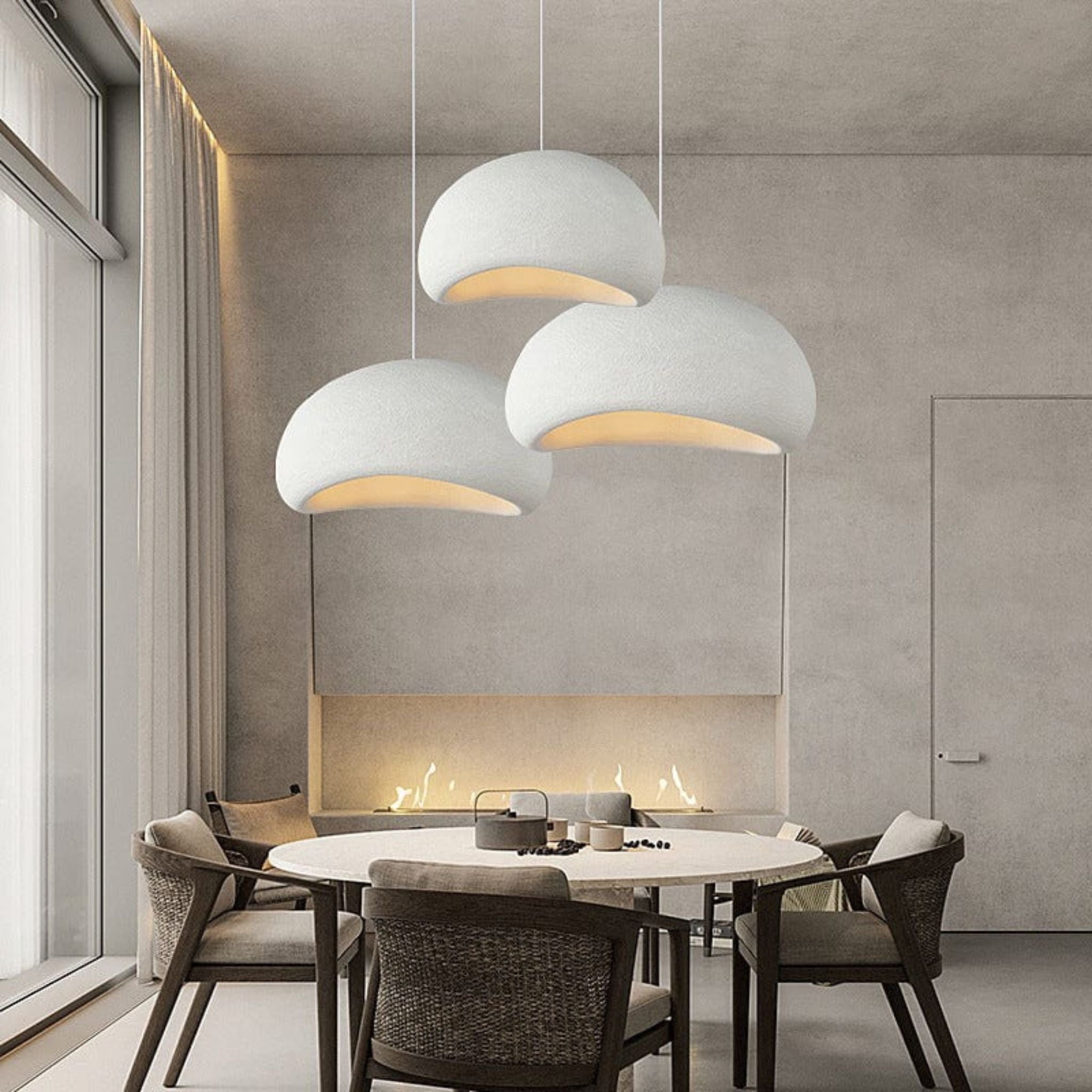 Bento Arch Ceiling Lamp | Sleek Japandi Design, Matte White Finish