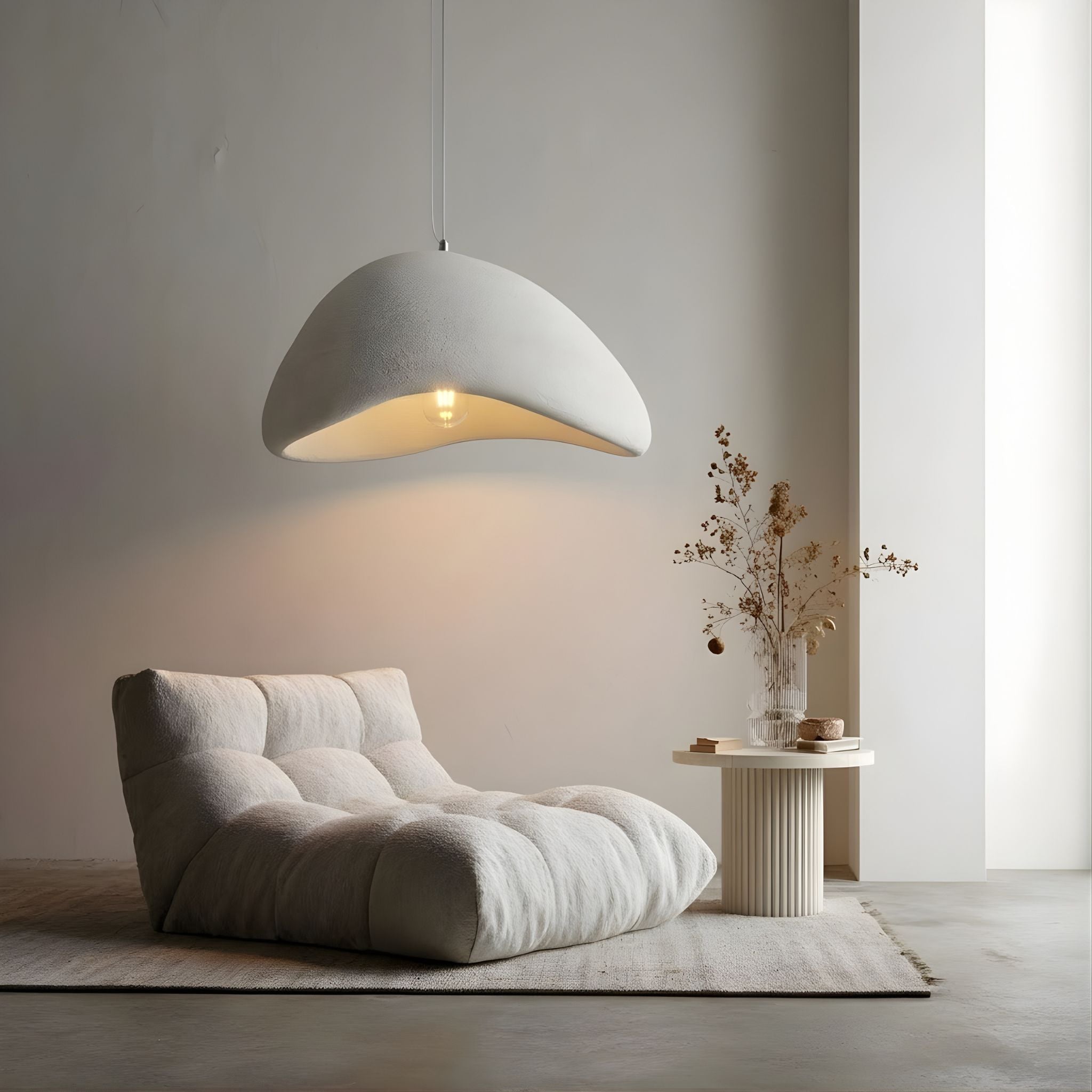 Bela Wave Ceiling Lamp | Japandi Design, Matte White Finish