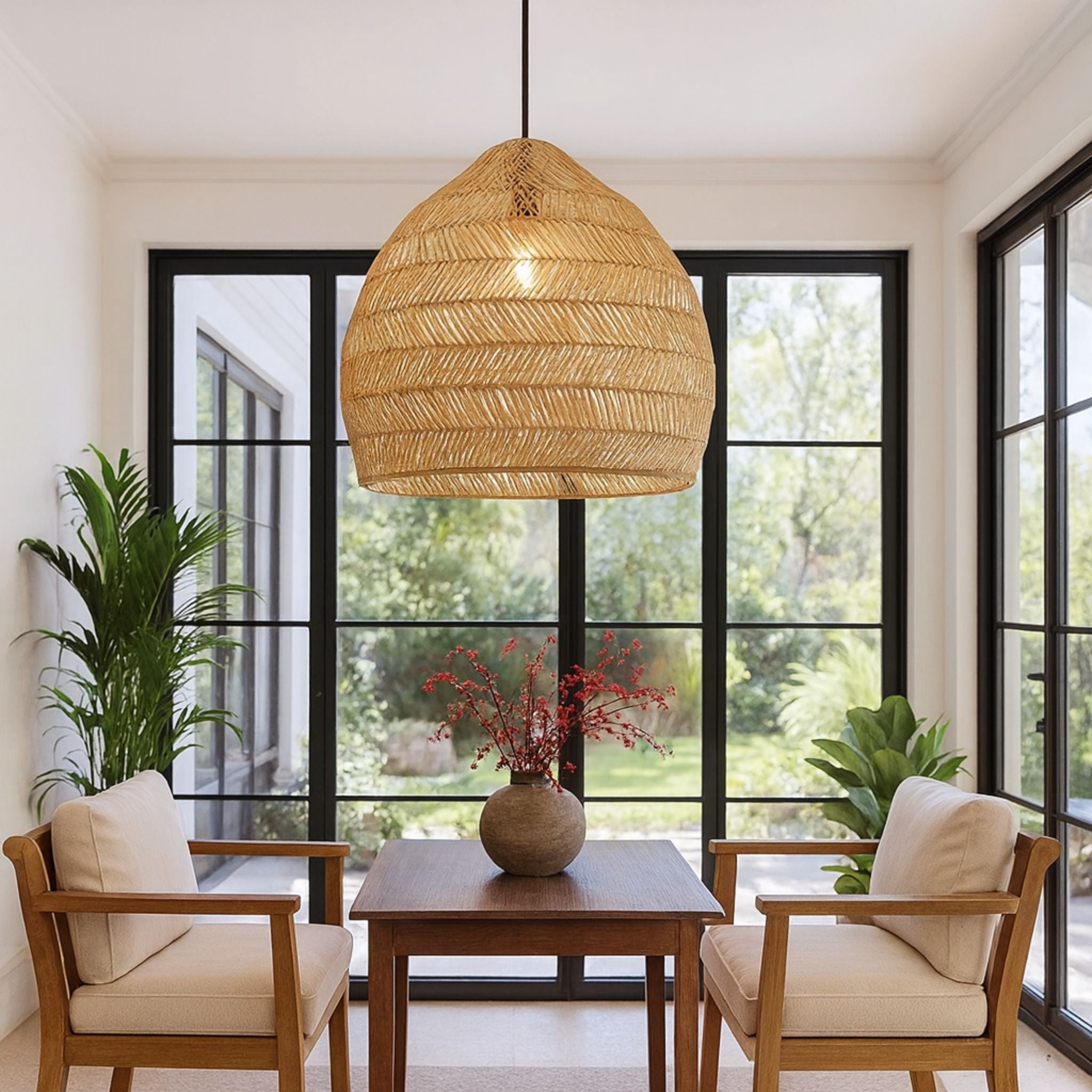 Breeza Ceiling Lamp | Ø50 cm, Hand-Woven Rattan Shade