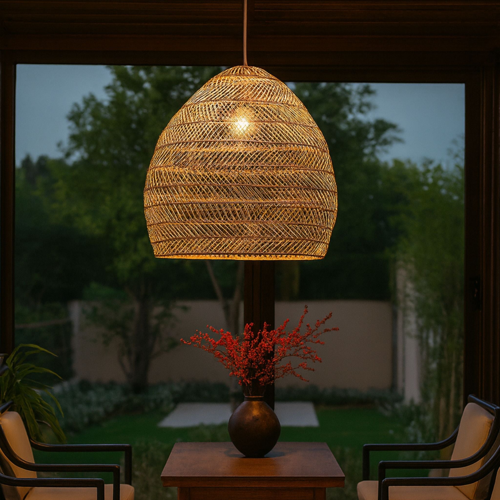 Breeza Ceiling Lamp | Ø50 cm, Hand-Woven Rattan Shade