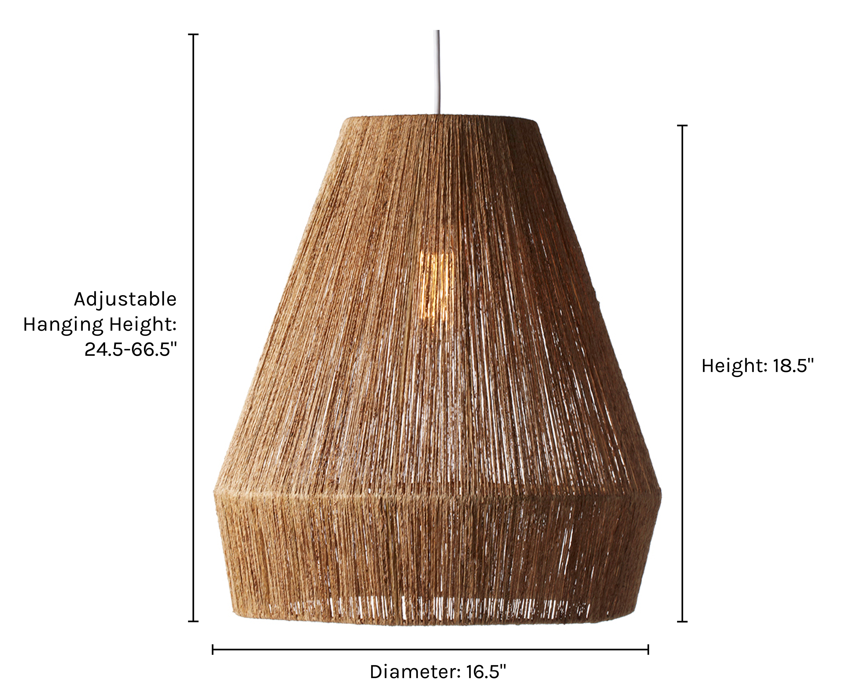 Taro Pendant Light | Twisted Jute, Bohemian Style