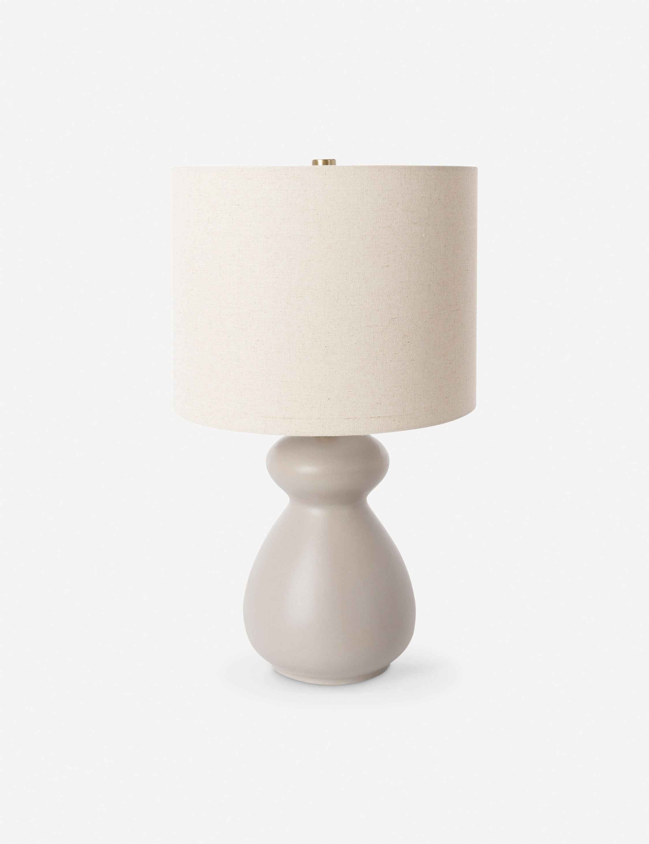 Navi Table Lamp | Sculptural Body, Beige Linen Shade