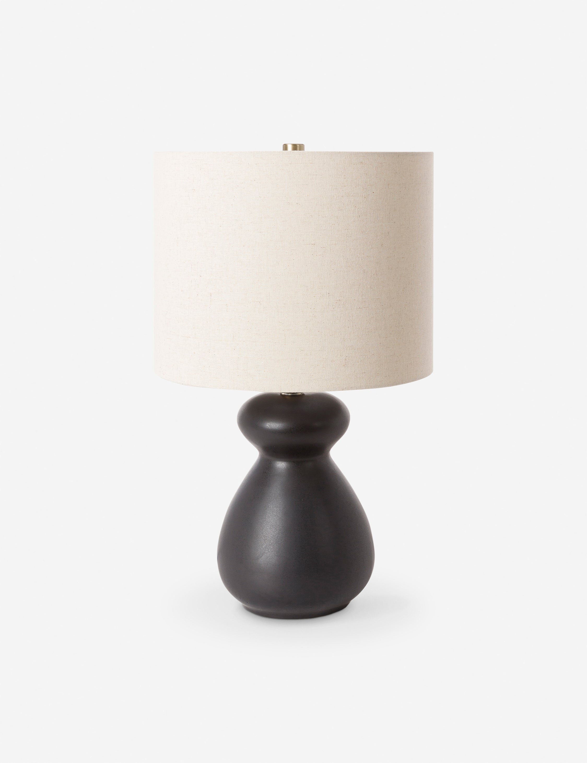 Navi Table Lamp | Sculptural Body, Beige Linen Shade