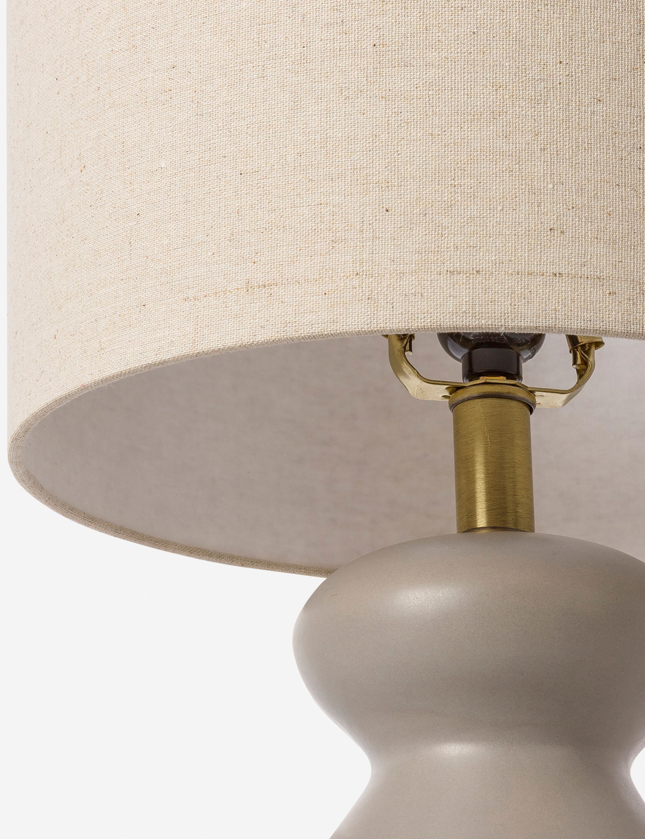 Navi Table Lamp | Sculptural Body, Beige Linen Shade