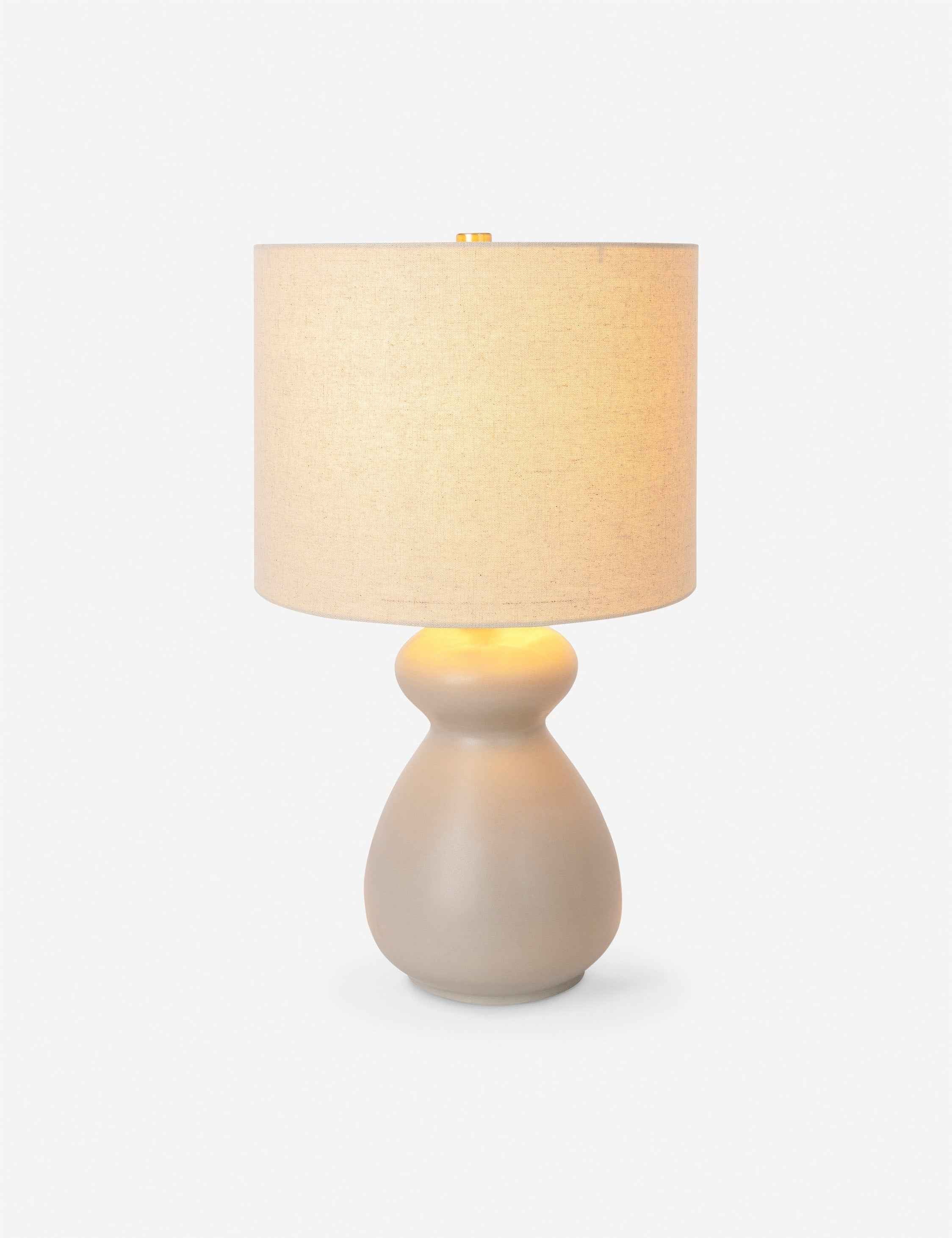 Navi Table Lamp | Sculptural Body, Beige Linen Shade