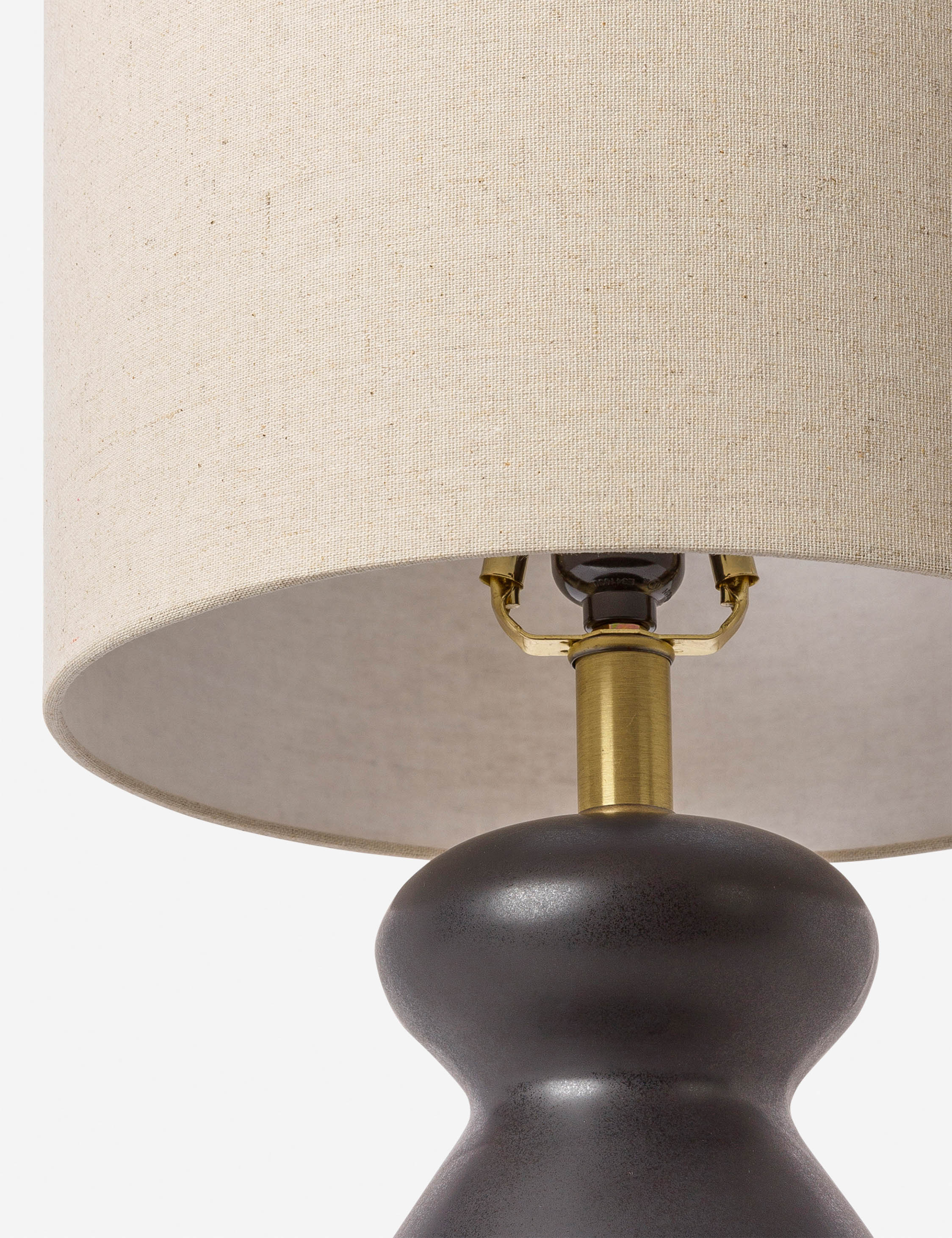 Navi Table Lamp | Sculptural Body, Beige Linen Shade