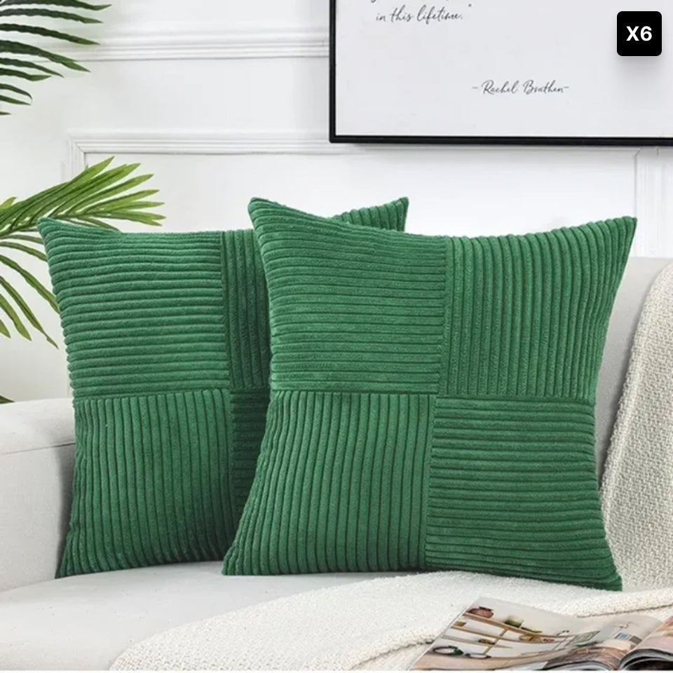 Bello Corduroy Cushion Cover | Soft Ribbed Velvet, Hidden Zipper