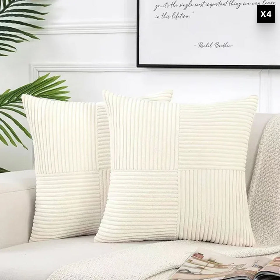 Bello Corduroy Cushion Cover | Soft Ribbed Velvet, Hidden Zipper