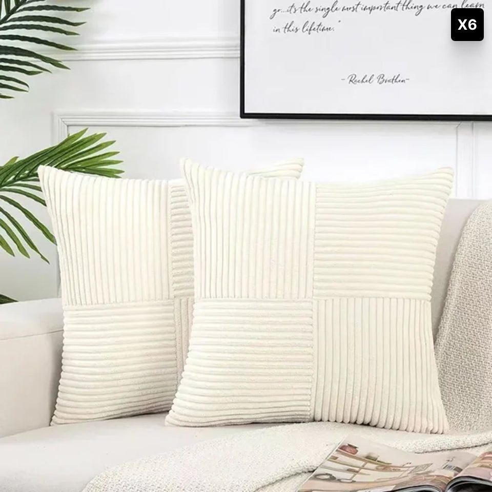 Bello Corduroy Cushion Cover | Soft Ribbed Velvet, Hidden Zipper