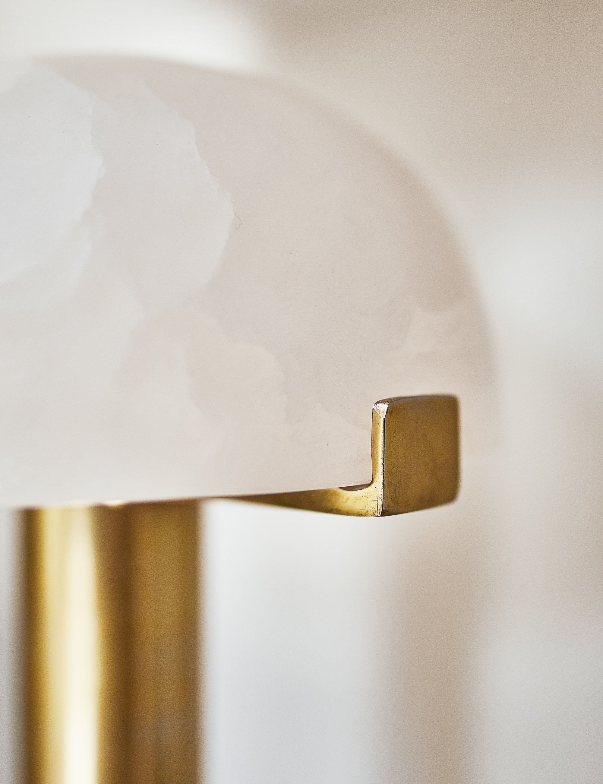 Luna Table Lamp | White Half-Moon Shade, Gold Base