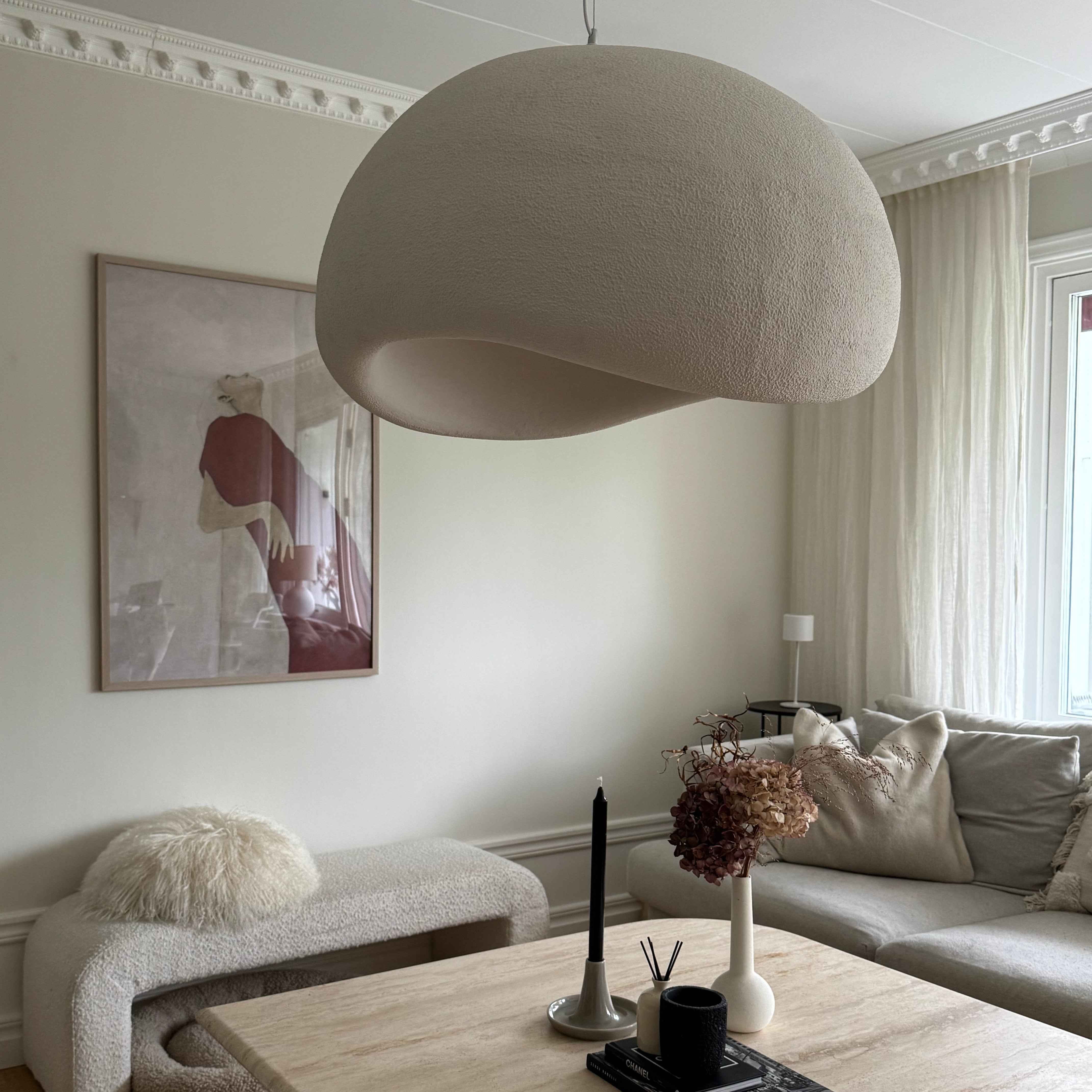 Bento Arch Ceiling Lamp | Sleek Japandi Design, Matte White Finish