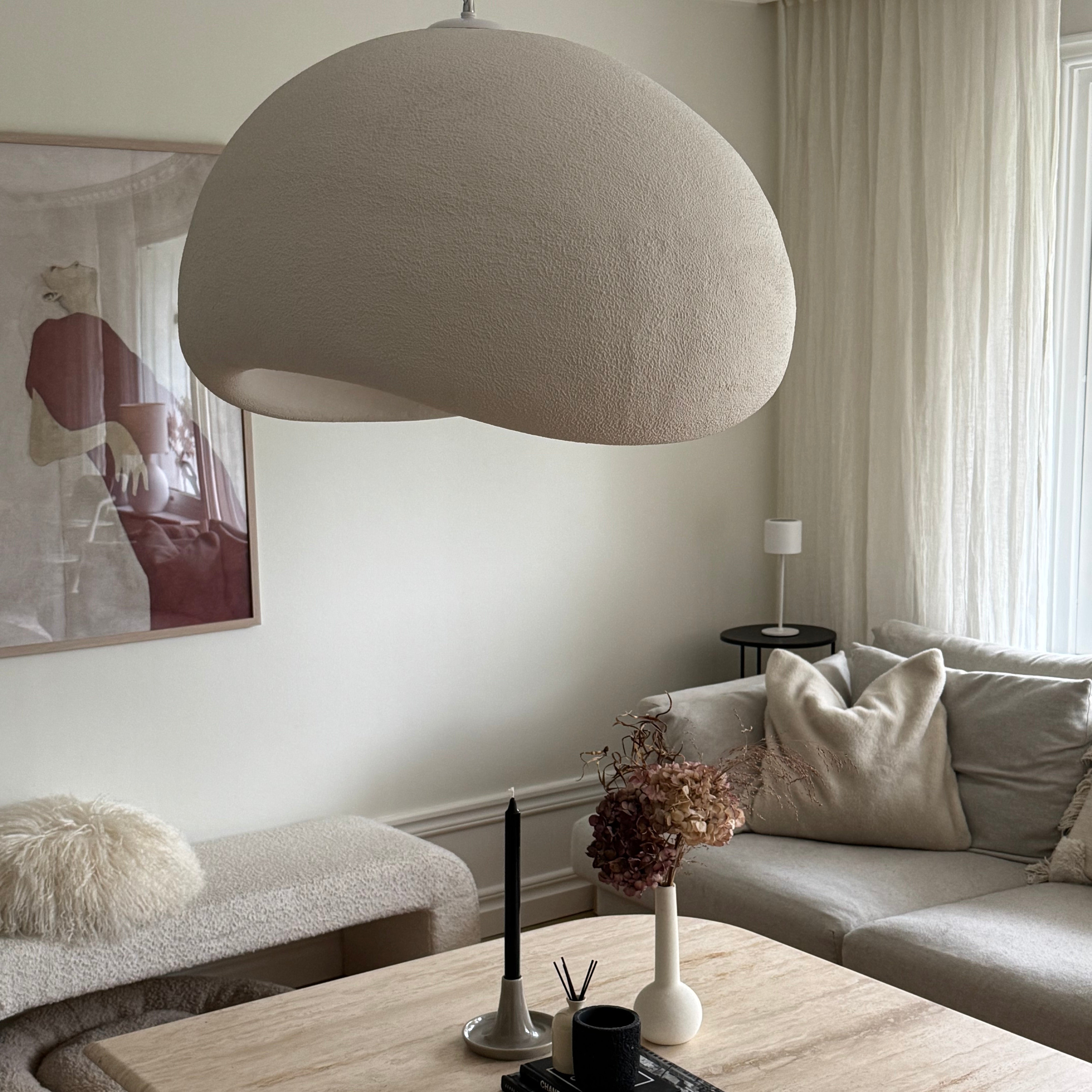 Bela Arch Ceiling Lamp | Japandi Design, Matte White Finish